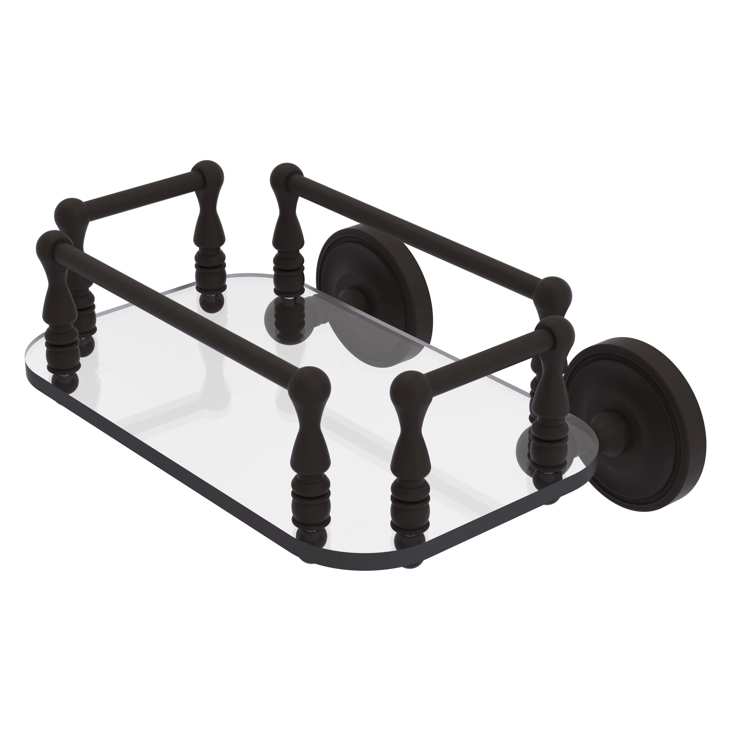 Allied Brass Prestige Regal Collection Wall Mounted Glass Guest Towel Tray in Antique Copper - Image 6