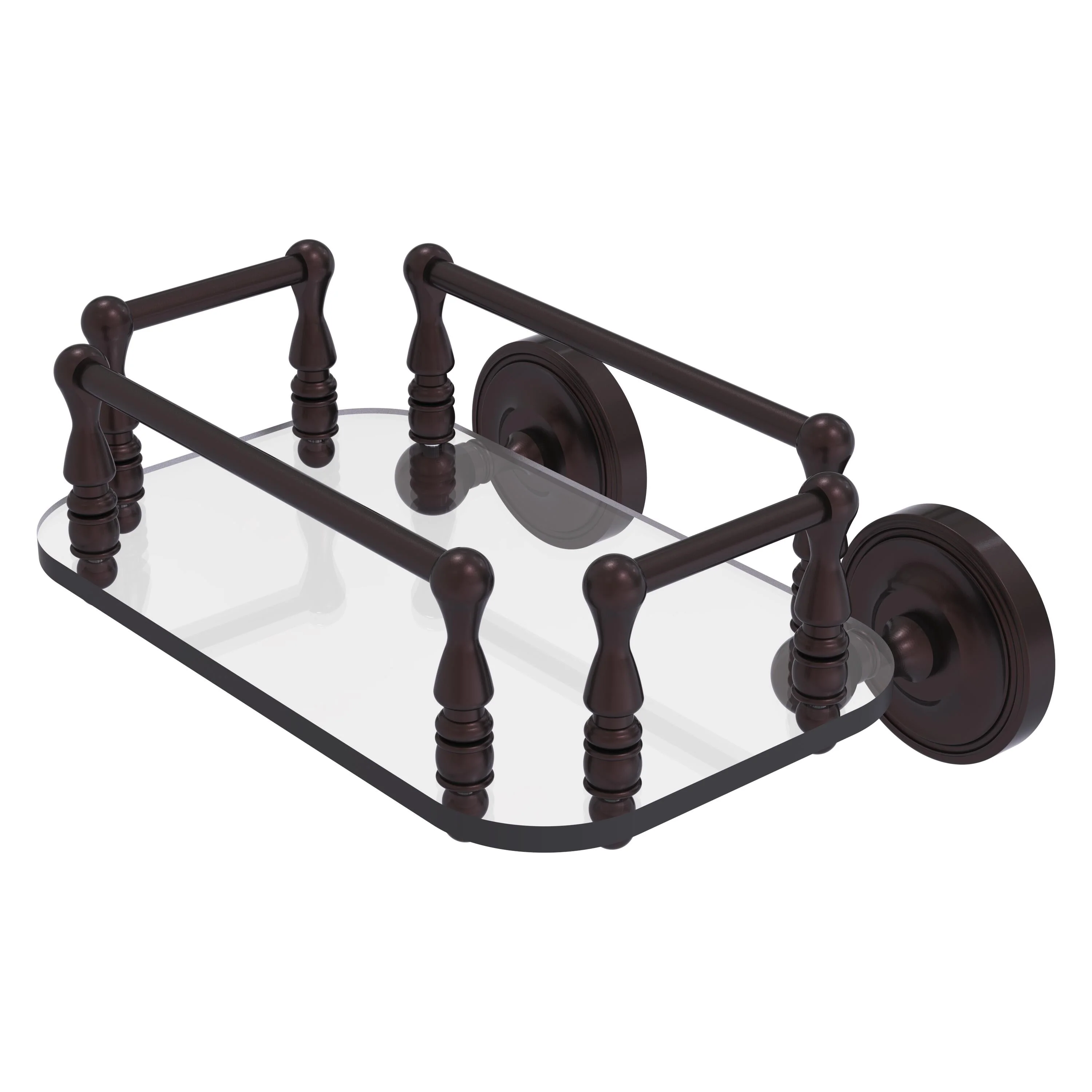 Allied Brass Prestige Regal Collection Wall Mounted Glass Guest Towel Tray in Polished Brass - Image 2