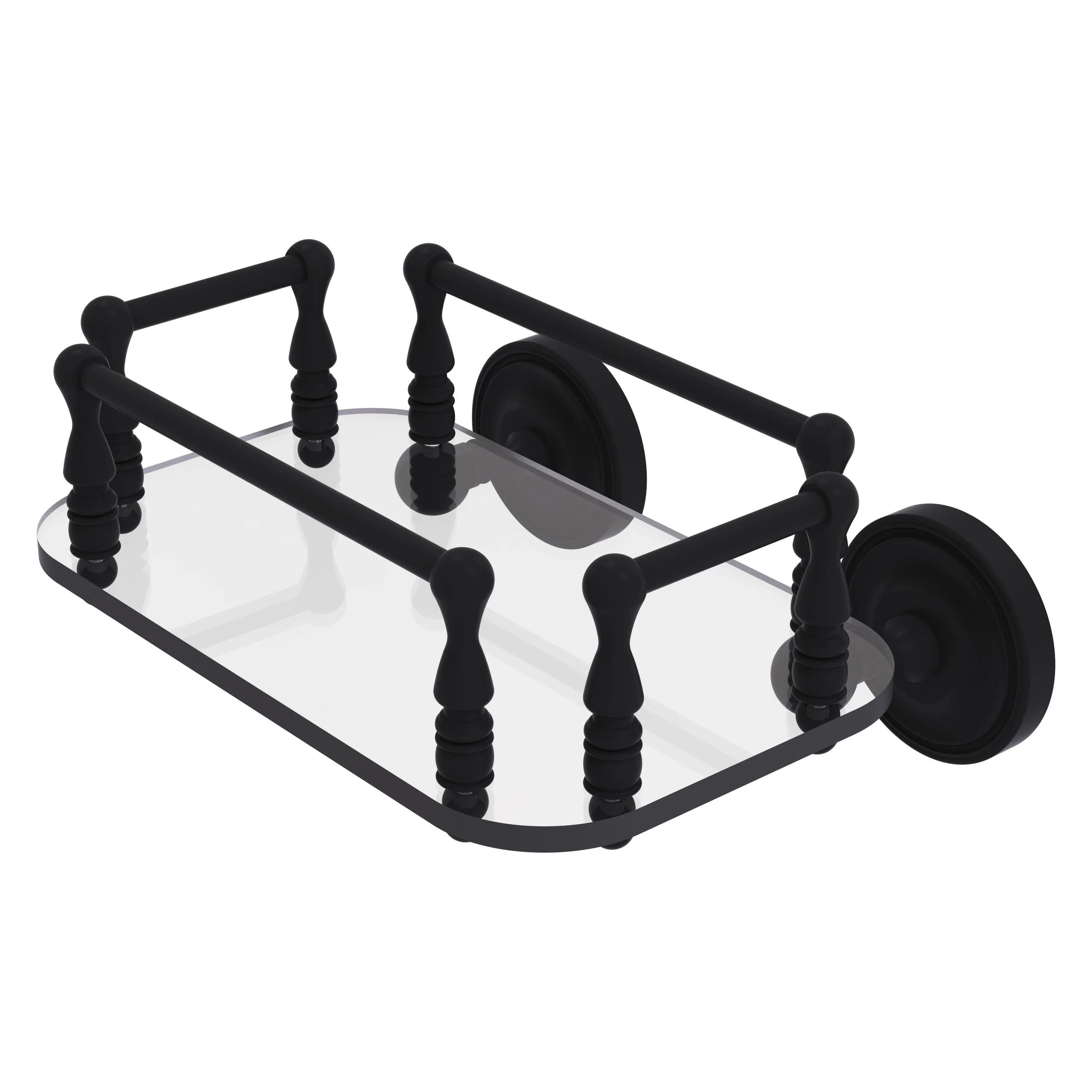 Allied Brass Prestige Regal Collection Wall Mounted Glass Guest Towel Tray in Polished Brass - Image 4