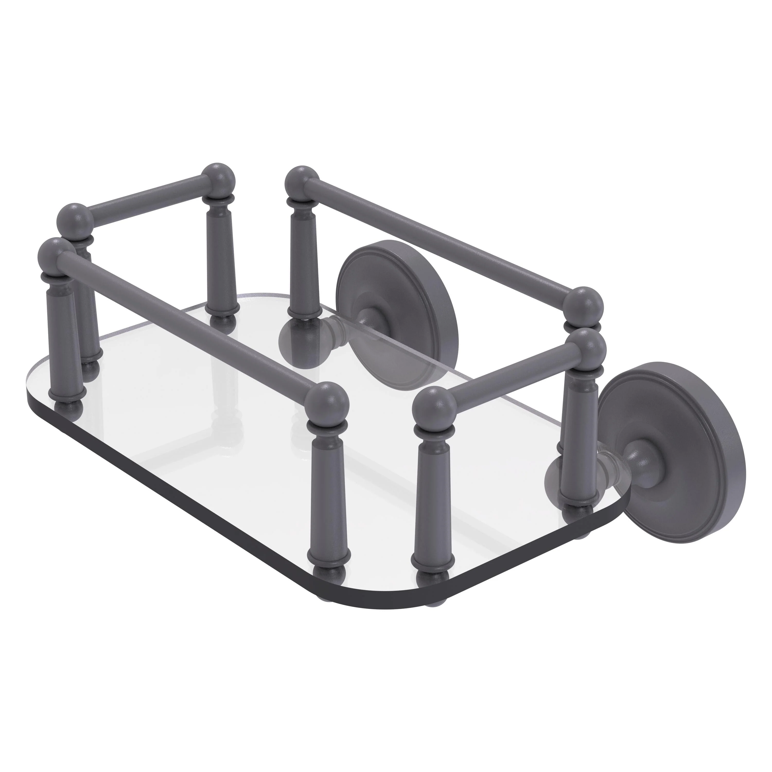 Allied Brass Prestige Regal Collection Wall Mounted Glass Guest Towel Tray in Satin Nickel