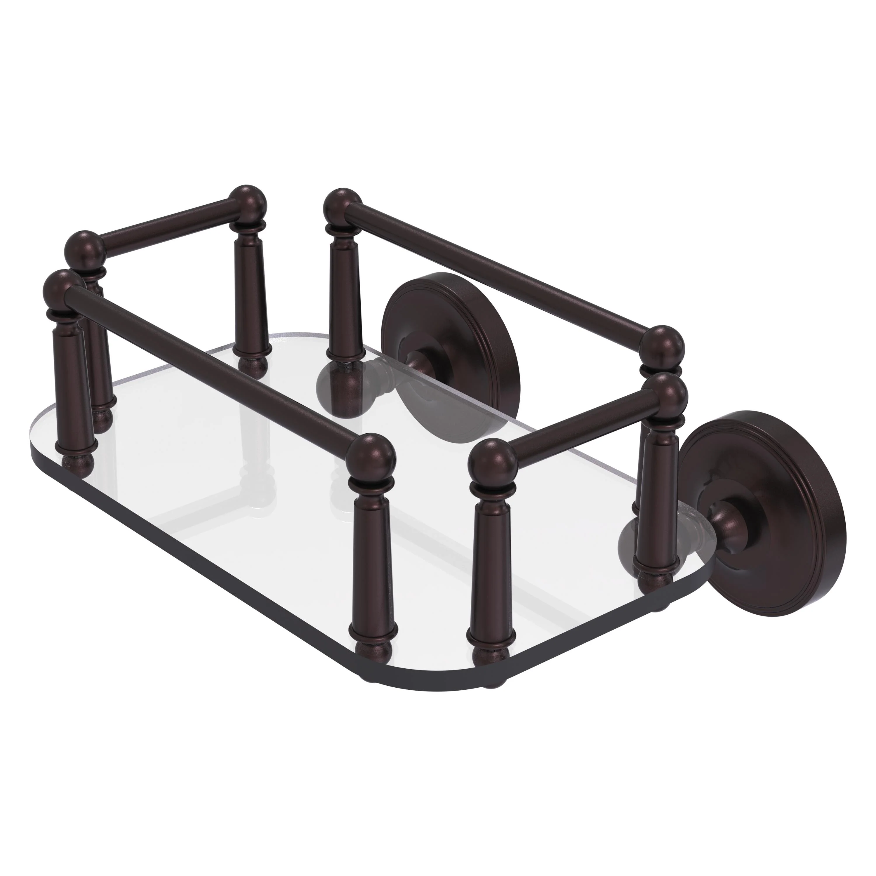 Allied Brass Prestige Regal Collection Wall Mounted Glass Guest Towel Tray in Satin Nickel - Image 2