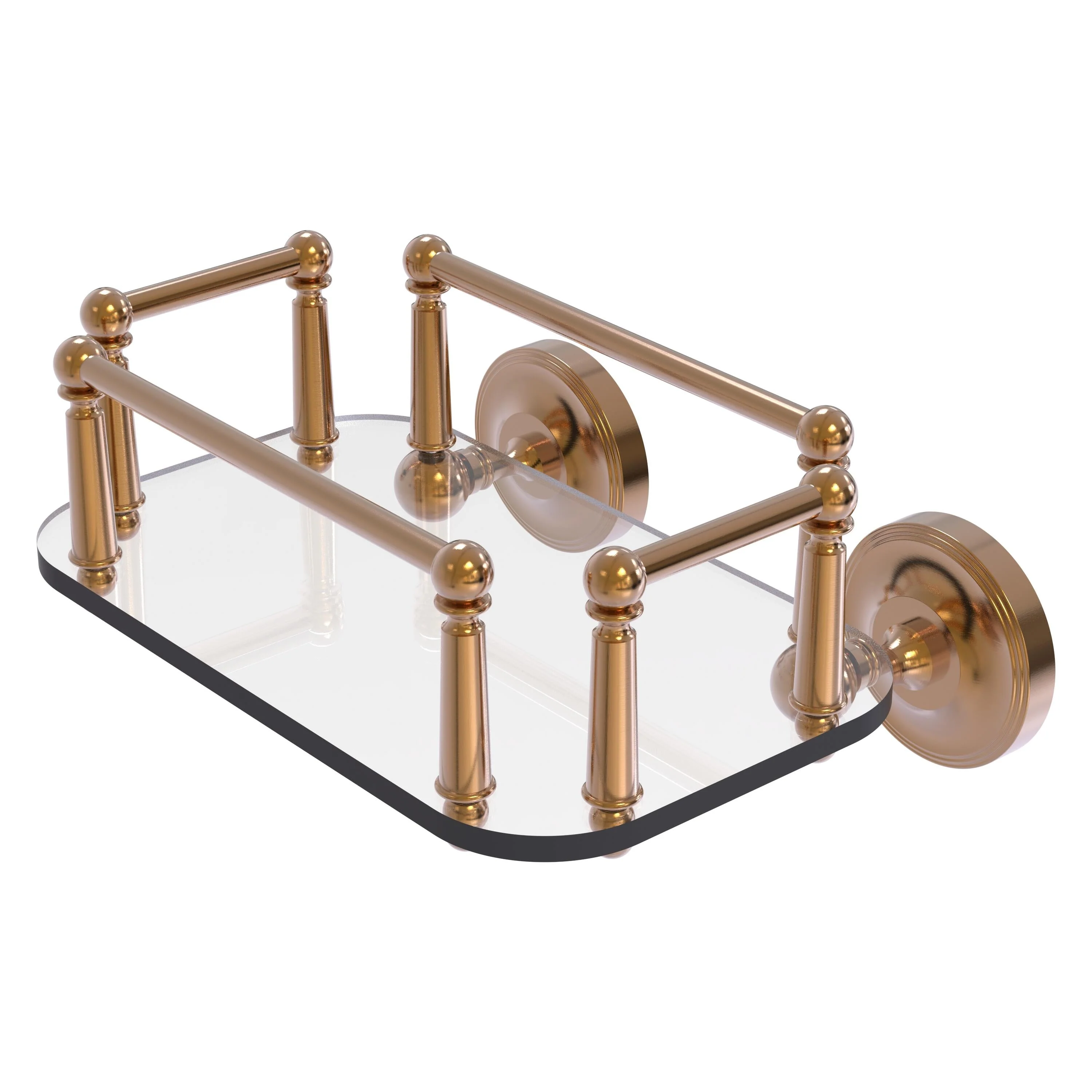 Allied Brass Prestige Regal Collection Wall Mounted Glass Guest Towel Tray in Satin Nickel - Image 3