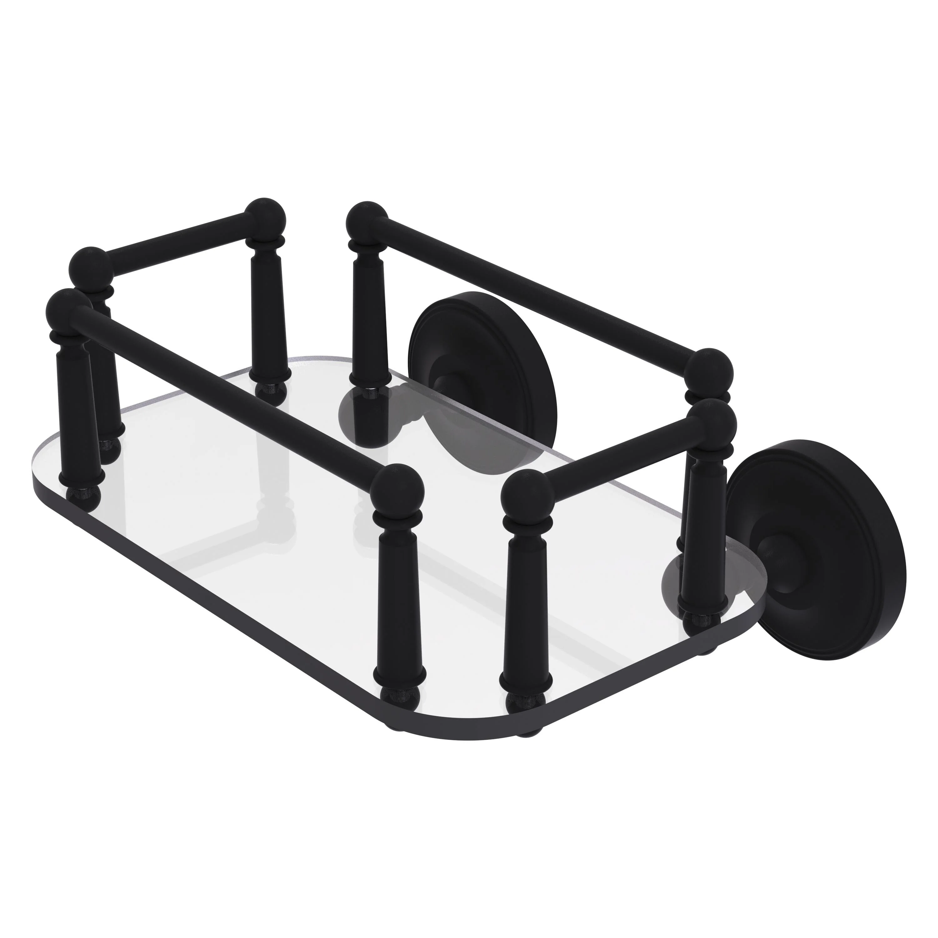 Allied Brass Prestige Regal Collection Wall Mounted Glass Guest Towel Tray in Satin Nickel - Image 4