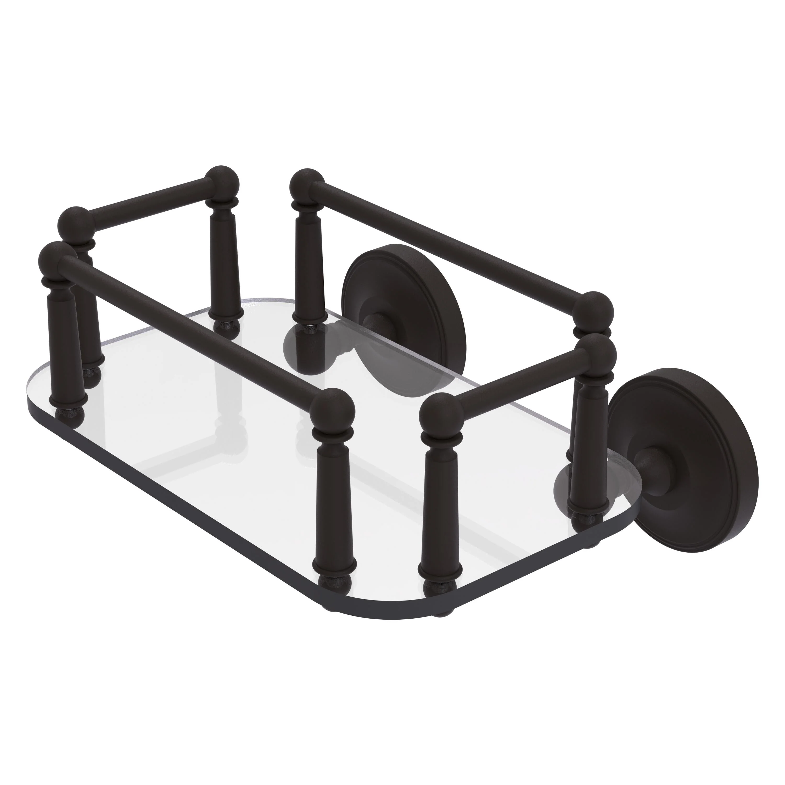 Allied Brass Prestige Regal Collection Wall Mounted Glass Guest Towel Tray in Satin Nickel - Image 5