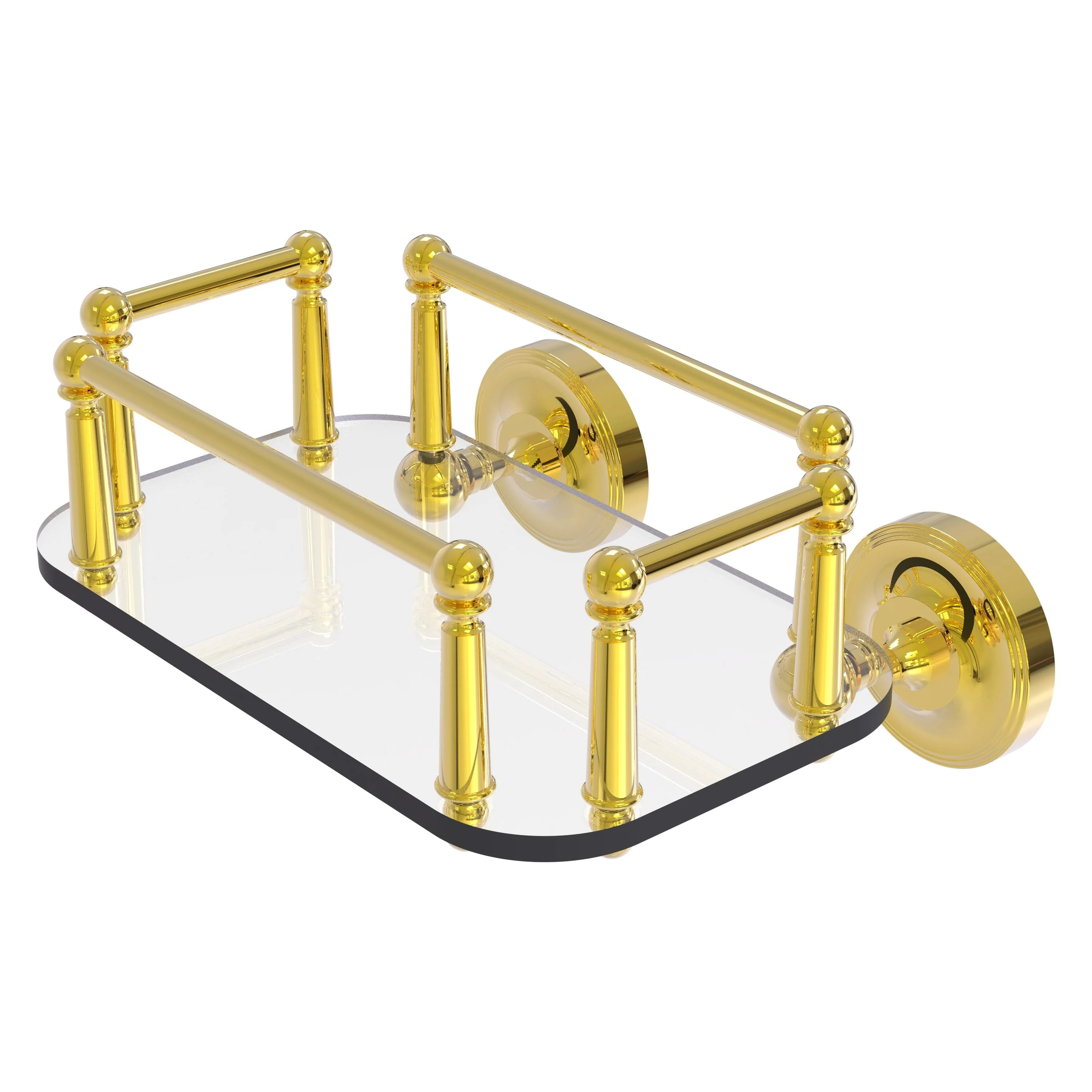 Allied Brass Prestige Regal Collection Wall Mounted Glass Guest Towel Tray in Satin Nickel - Image 6