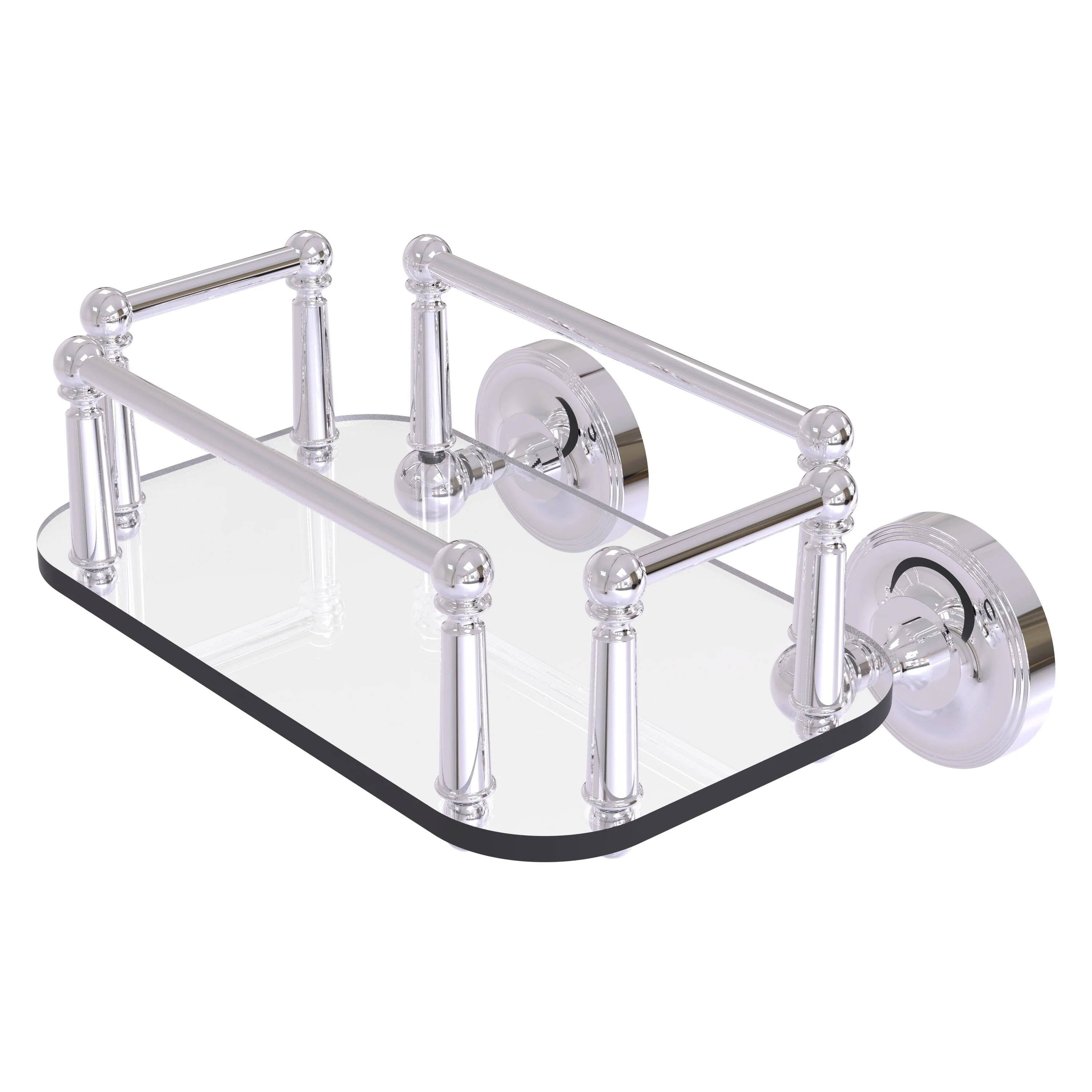 Allied Brass Prestige Regal Collection Wall Mounted Glass Guest Towel Tray in Satin Nickel - Image 7