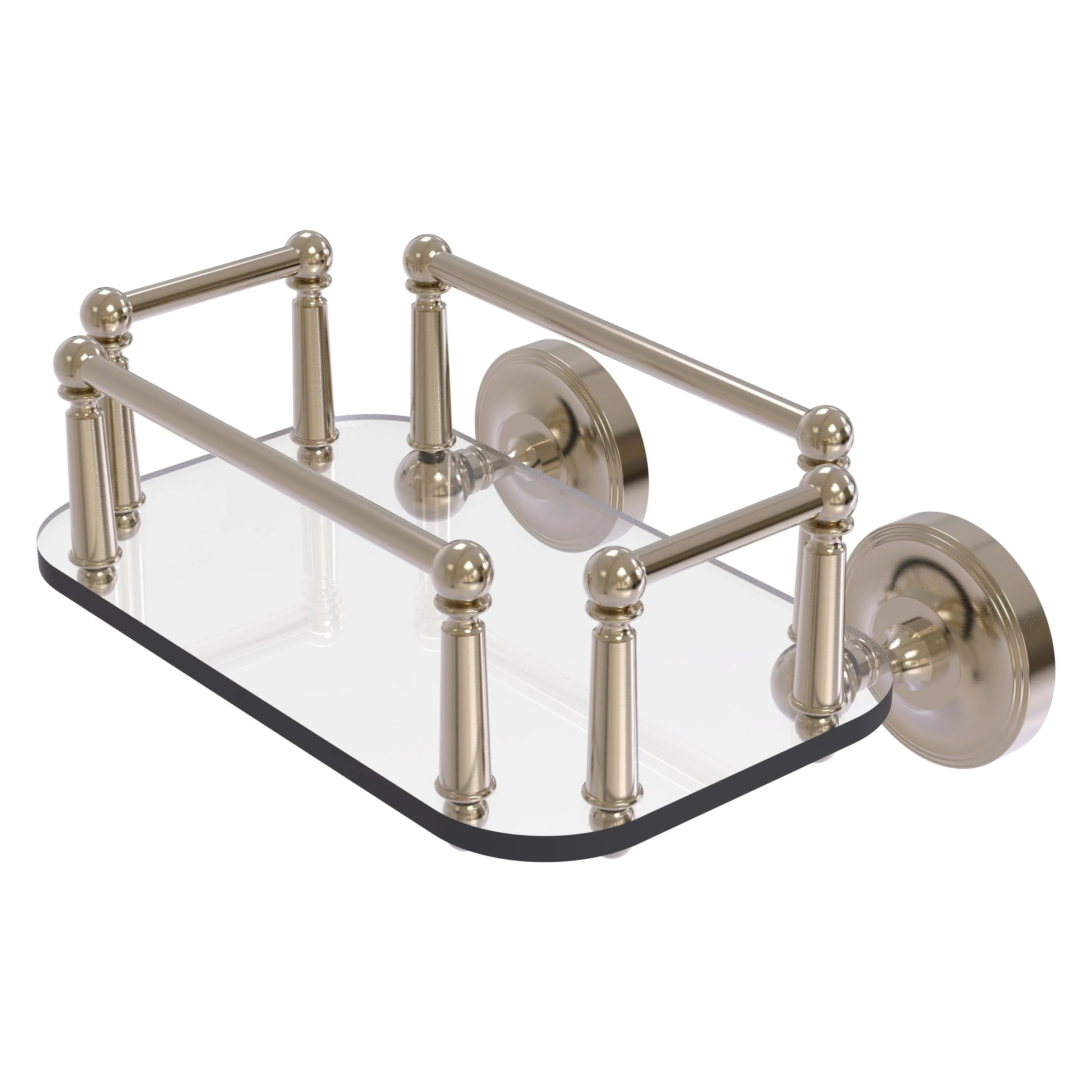 Allied Brass Prestige Regal Collection Wall Mounted Glass Guest Towel Tray in Satin Nickel - Image 8