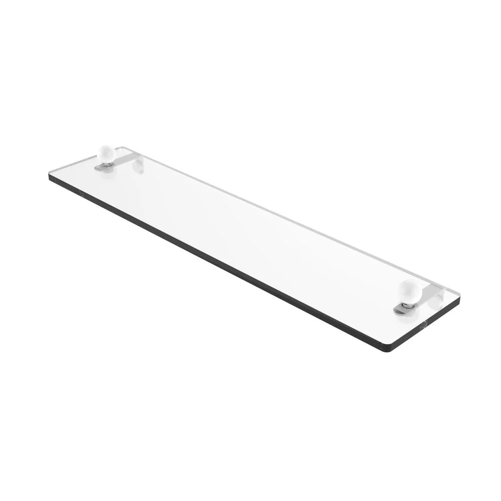 Allied Brass Prestige Regal Matte White 1-Tier Brass Wall Mount Bathroom Shelf, 22 x 5 x 3 in