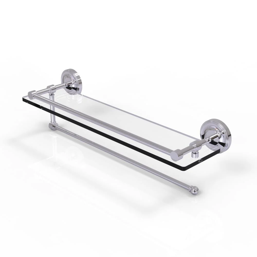 Allied Brass Prestige Regal Polished Chrome 1-Tier Brass Wall Mount Bathroom Shelf, 22 x 5 in