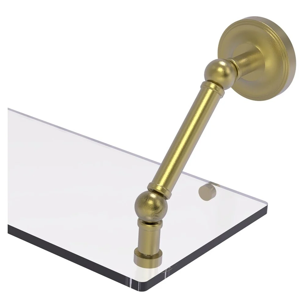 Allied Brass Prestige Regal Satin Brass 1-Tier Wall-Mount Bathroom Shelf, 30 x 8 in, Tempered Glass - Image 2