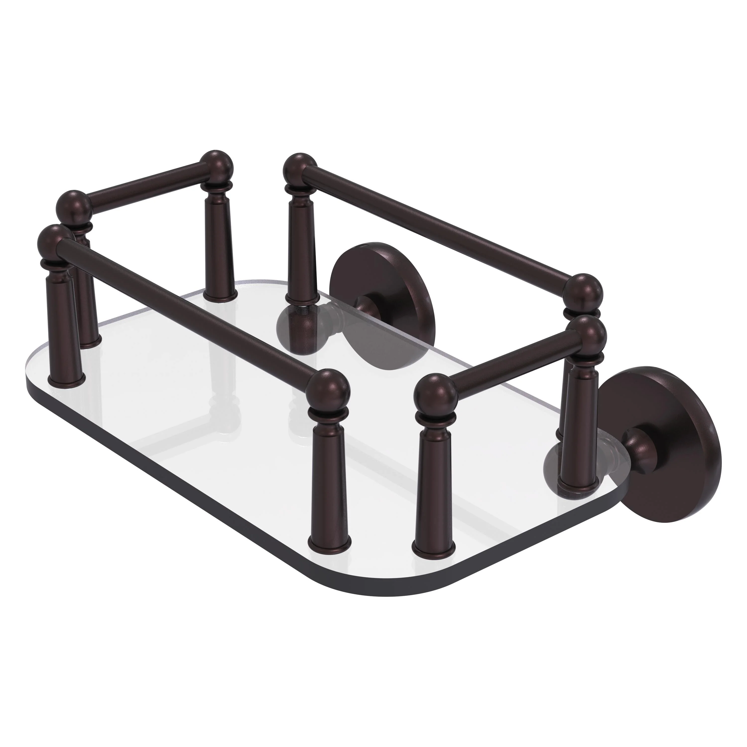 Allied Brass Prestige Skyline Collection Wall Mounted Glass Guest Towel Tray in Polished Chrome - Image 2