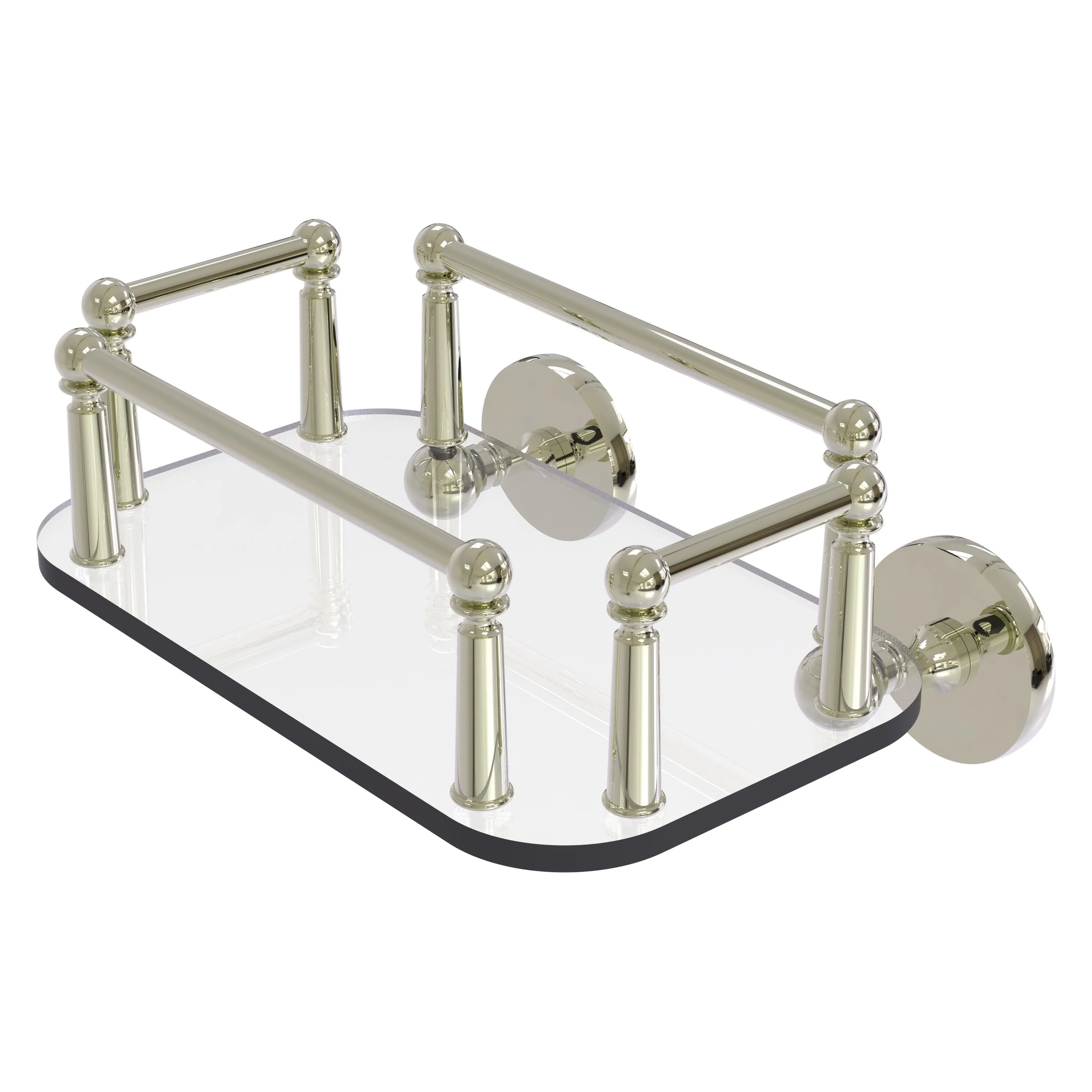 Allied Brass Prestige Skyline Collection Wall Mounted Glass Guest Towel Tray in Venetian Bronze