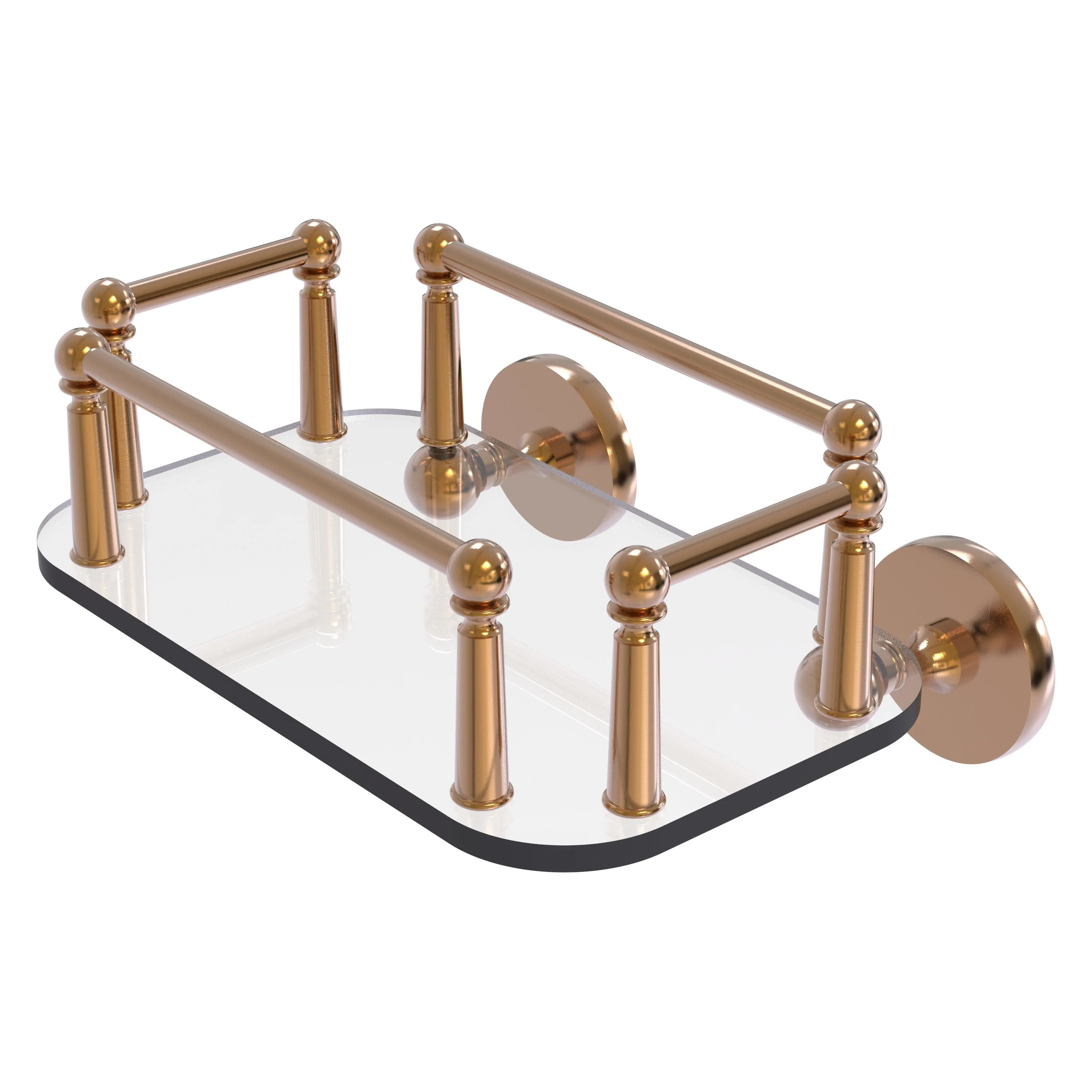 Allied Brass Prestige Skyline Collection Wall Mounted Glass Guest Towel Tray in Venetian Bronze - Image 3