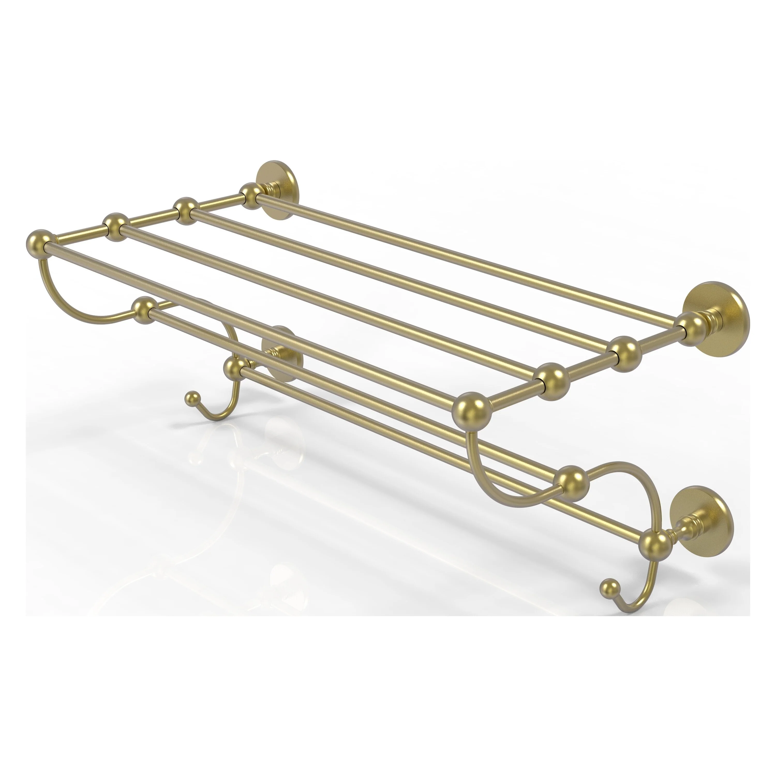 Allied Brass Prestige Skyline Satin Brass Wall Mount Towel Rack, 36-in