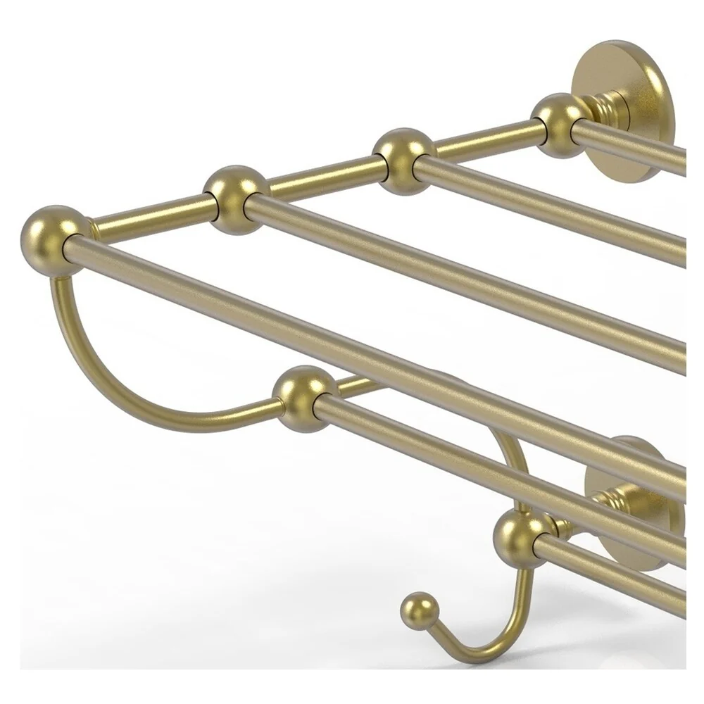 Allied Brass Prestige Skyline Satin Brass Wall Mount Towel Rack, 36-in - Image 2