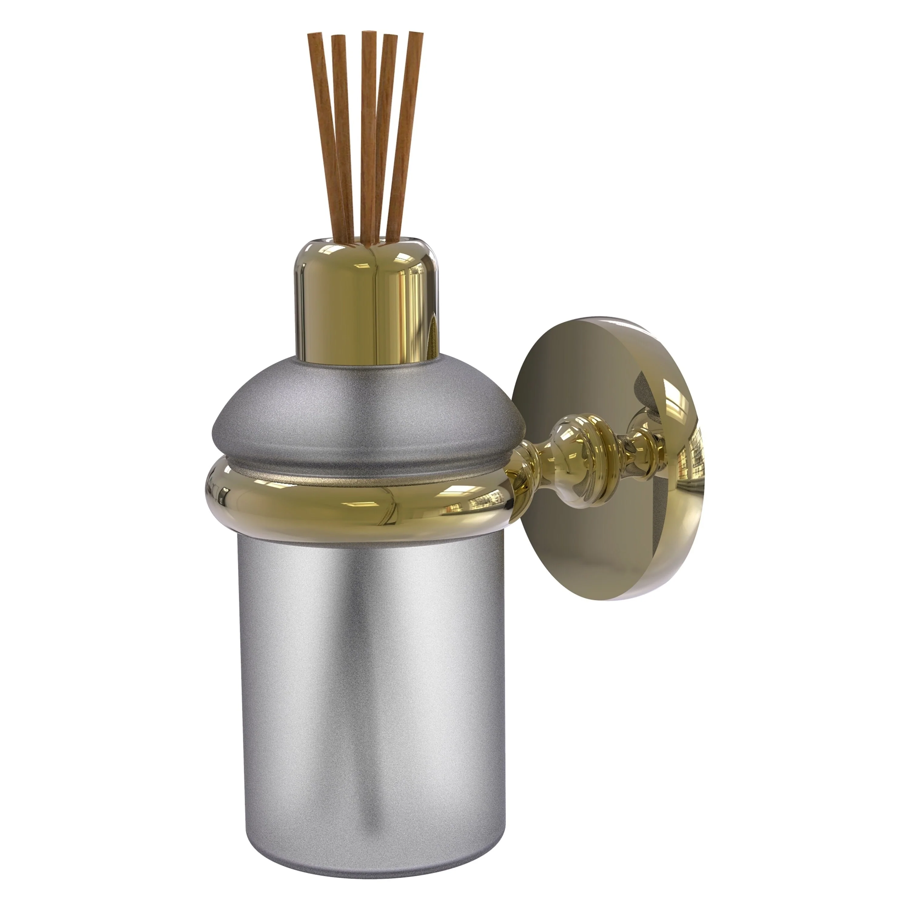 Allied Brass Prestige Skyline Unlacquered Brass Wall-Mounted Reed Diffuser Holder, 2-Piece Set