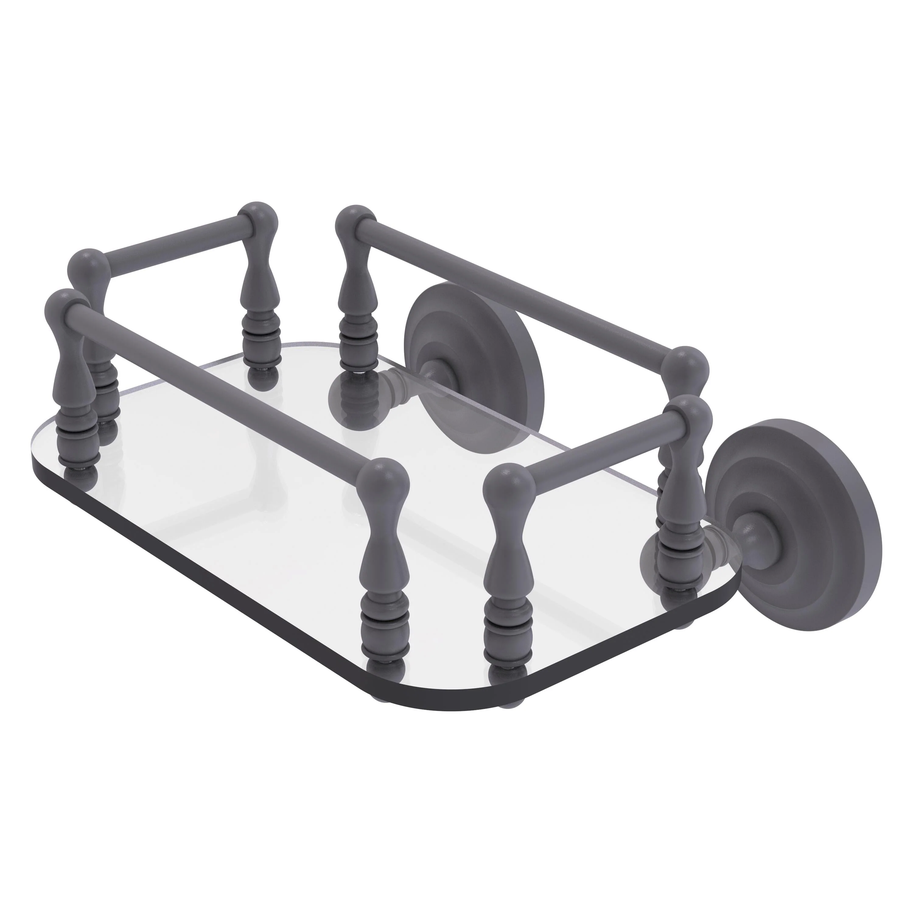 Allied Brass Que New Collection Wall Mounted Glass Guest Towel Tray in Brushed Bronze - Image 3