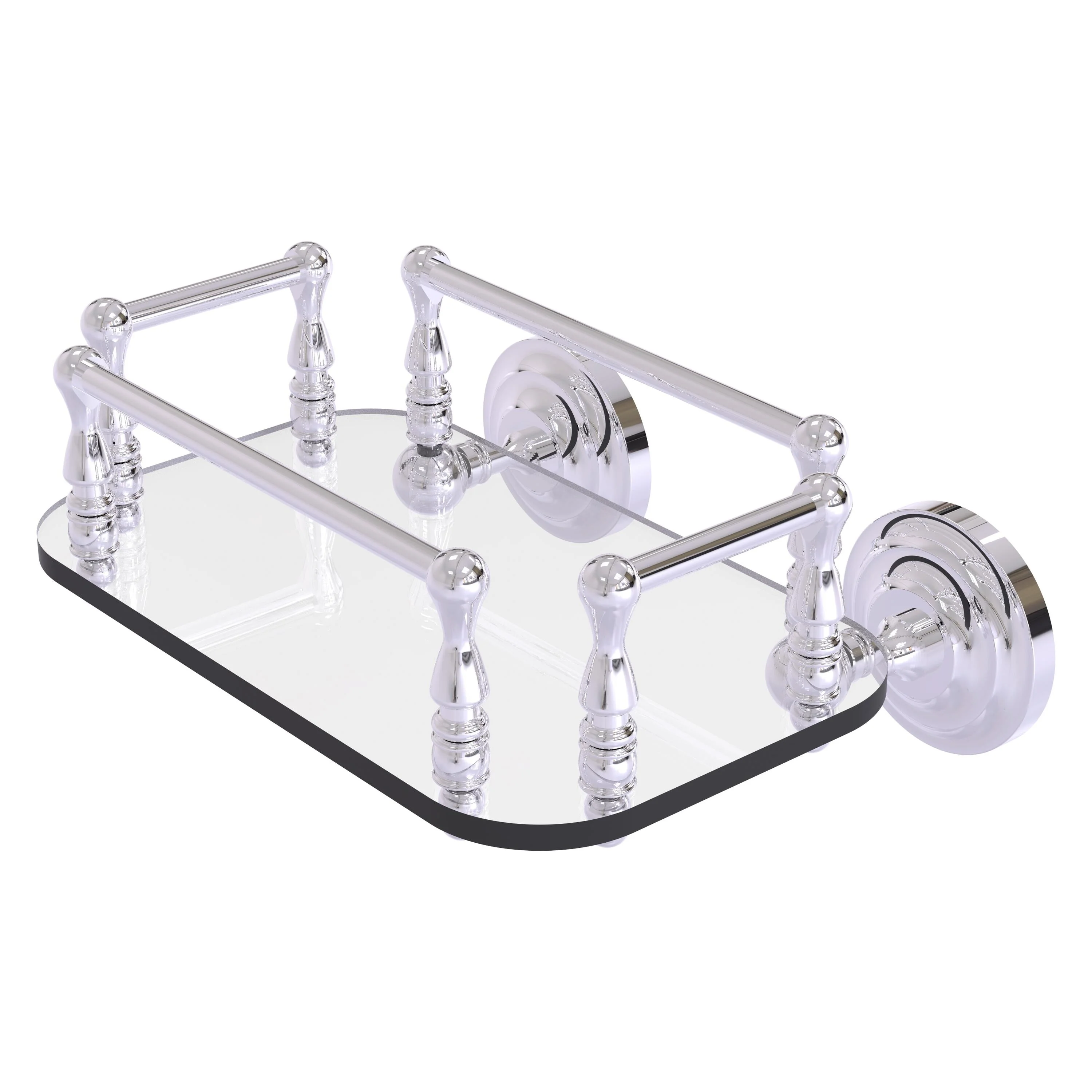 Allied Brass Que New Collection Wall Mounted Glass Guest Towel Tray in Brushed Bronze - Image 5