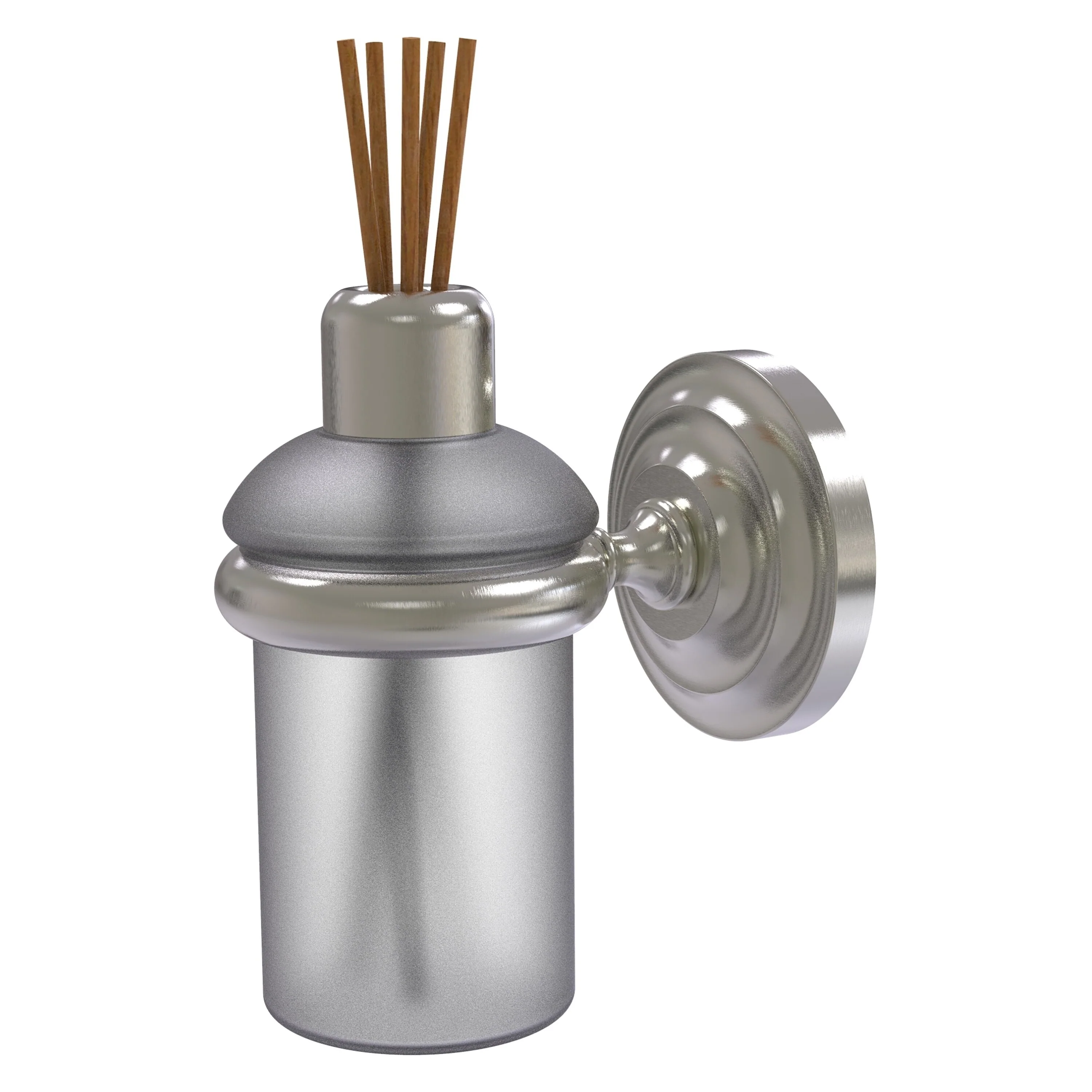 Allied Brass Que New Satin Nickel Brass Wall-Mounted Reed Diffuser Holder Set