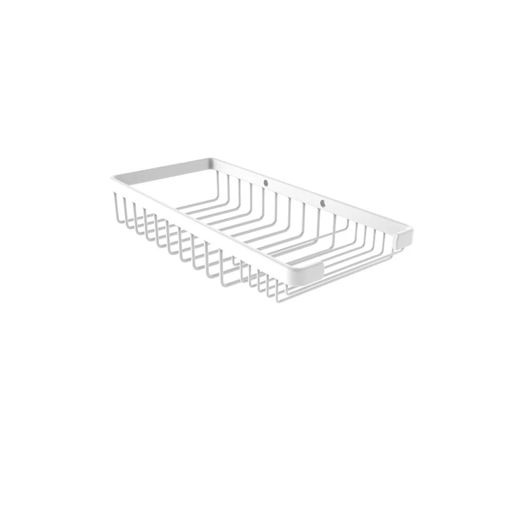 Allied Brass Rectangular Combination Shower Basket in Matte White