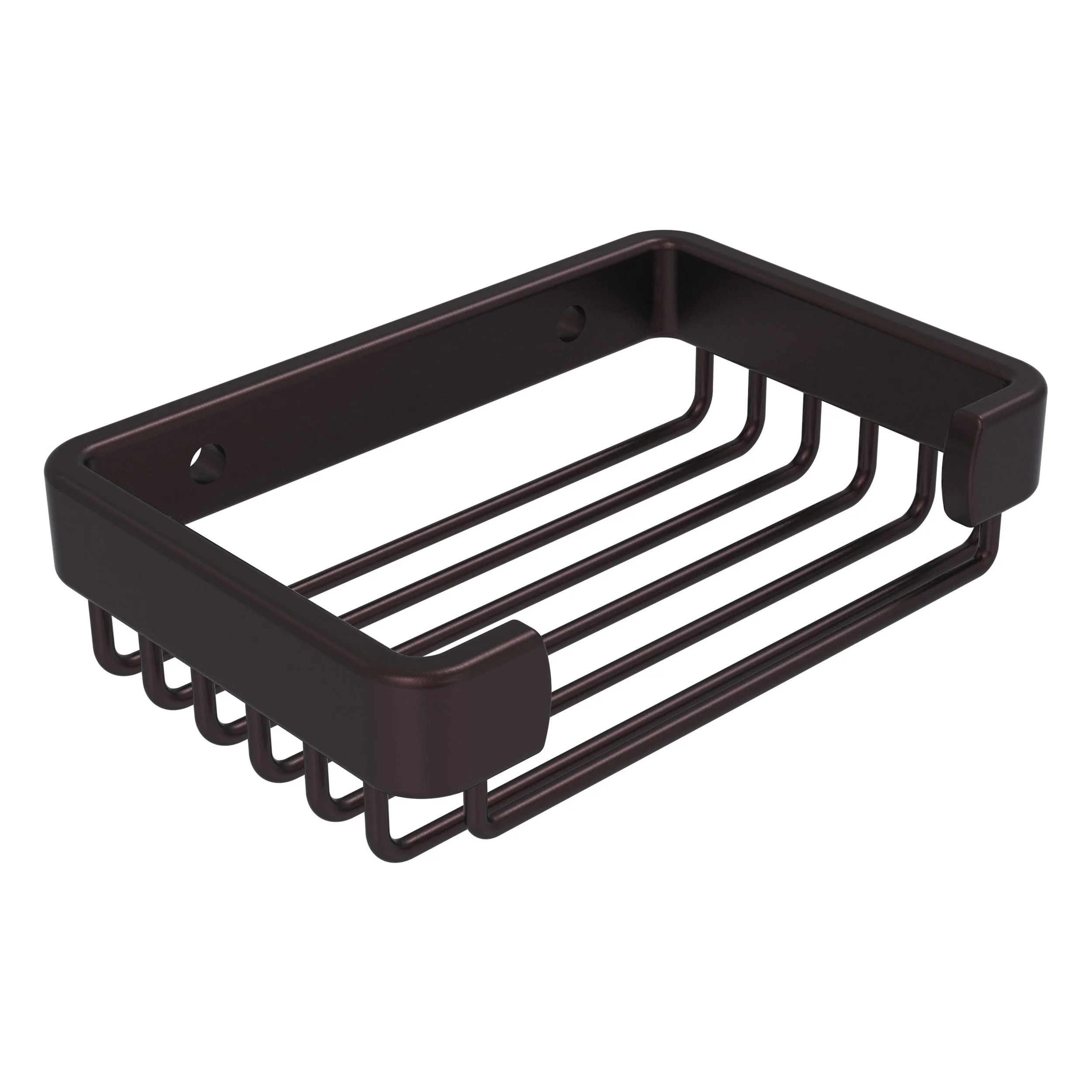 Allied Brass Rectangular Soap Basket in Antique Bronze, 5.2 x 3.5 in