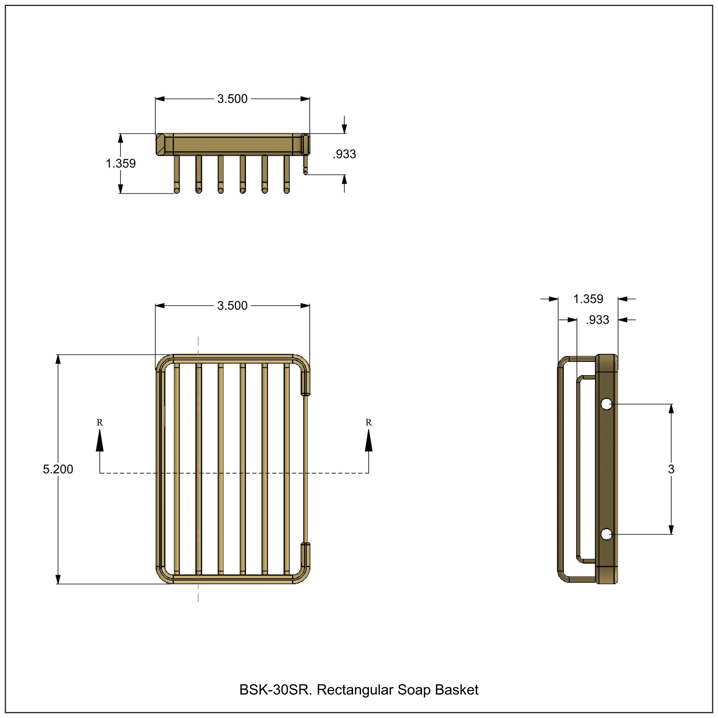 Allied Brass Rectangular Soap Basket in Antique Bronze, 5.2 x 3.5 in - Image 3