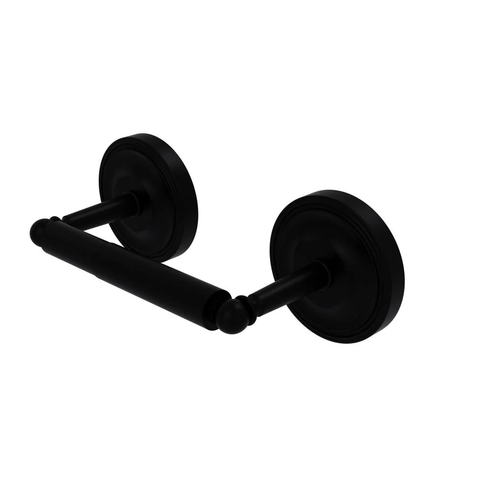 Allied Brass Regal Matte Black Wall Mount Spring-Loaded Toilet Paper Holder