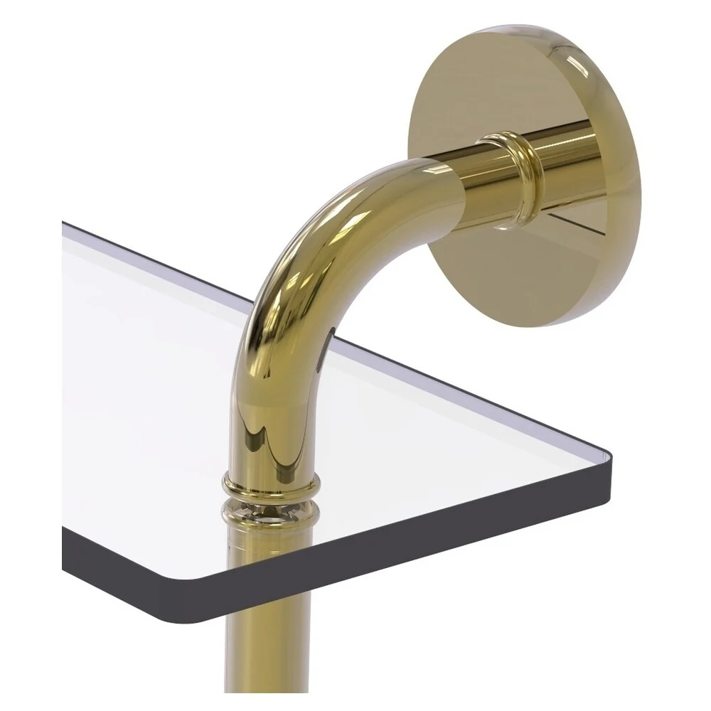 Allied Brass Remi Unlacquered Brass 2-Tier Wall-Mount Bathroom Shelf, 5 in x 14 in x 5 in - Image 2