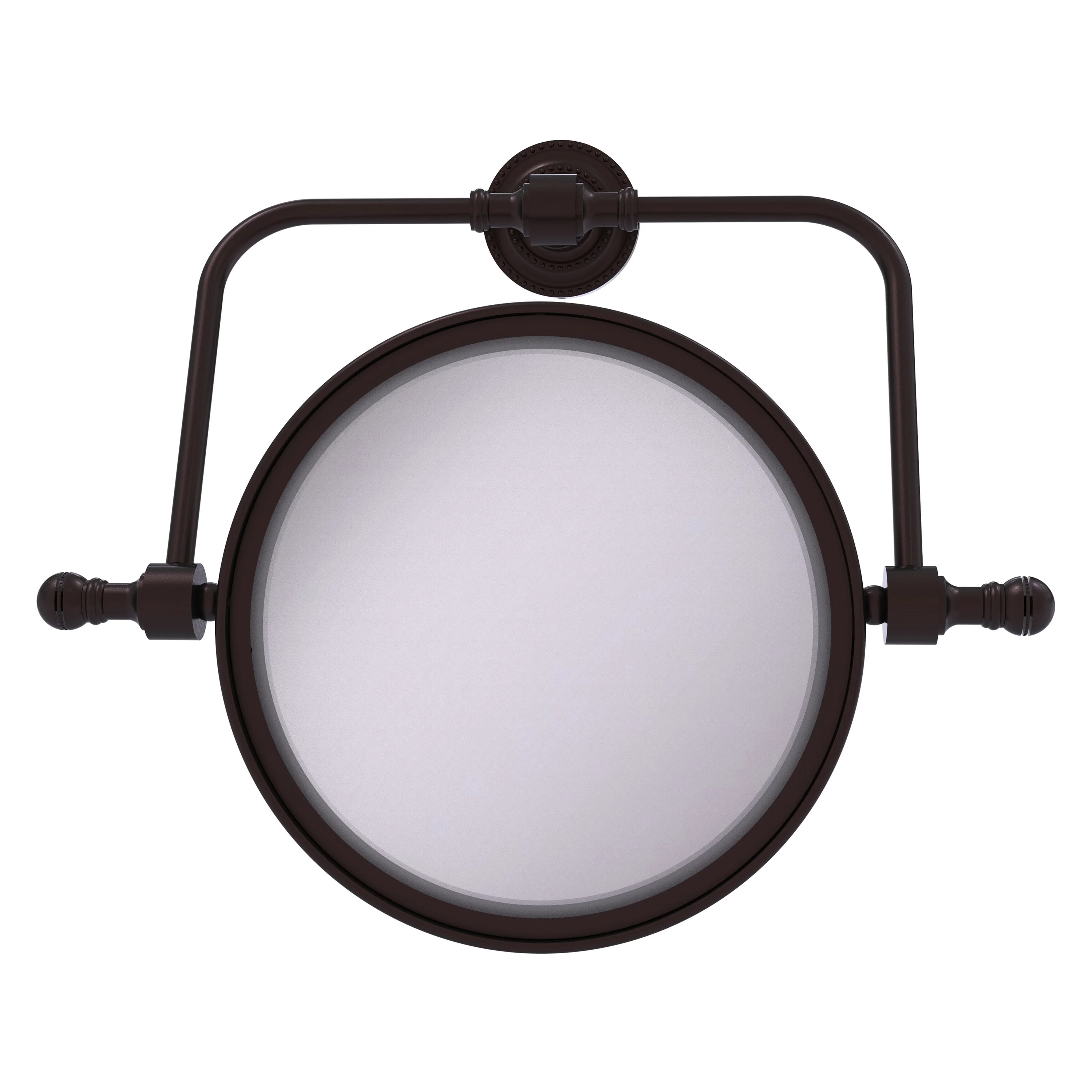 Allied Brass Retro Dot 7-in x 8-in Antique Bronze Double-Sided Magnifying Wall-Mounted Vanity Mirror