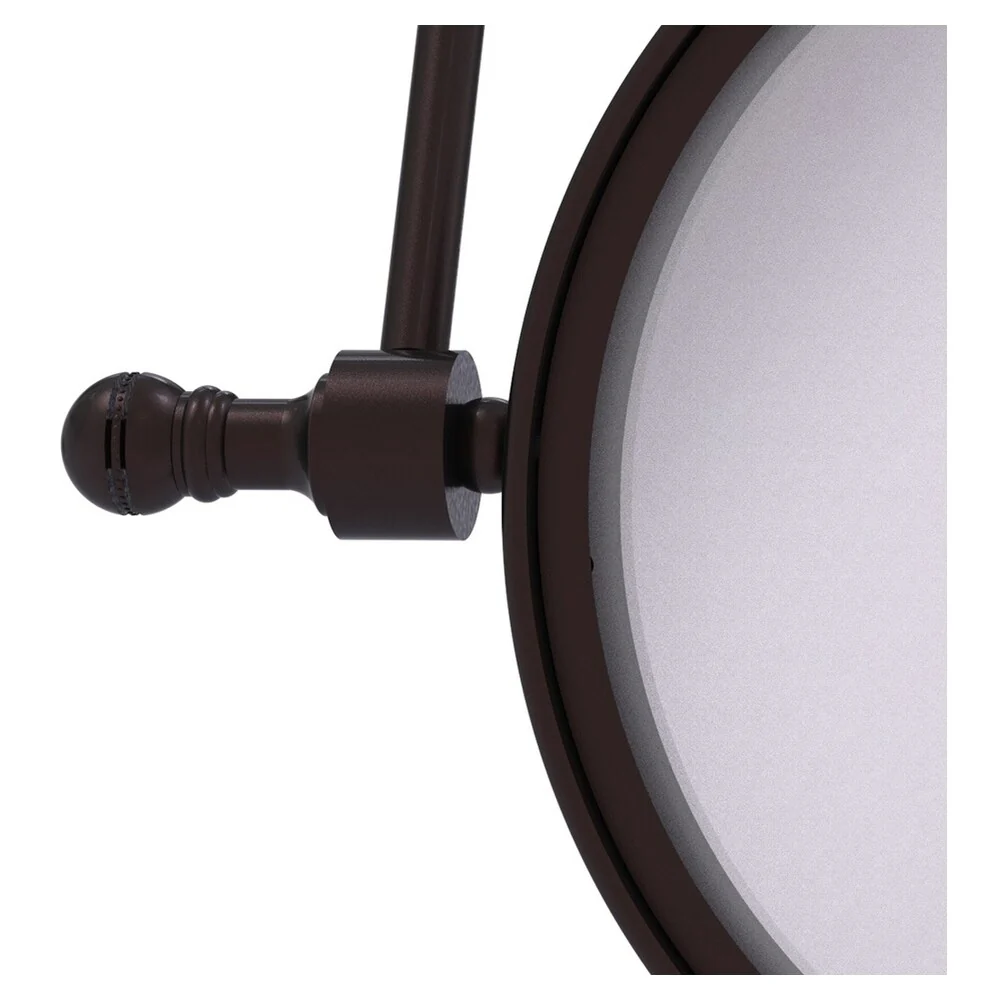 Allied Brass Retro Dot 7-in x 8-in Antique Bronze Double-Sided Magnifying Wall-Mounted Vanity Mirror - Image 3