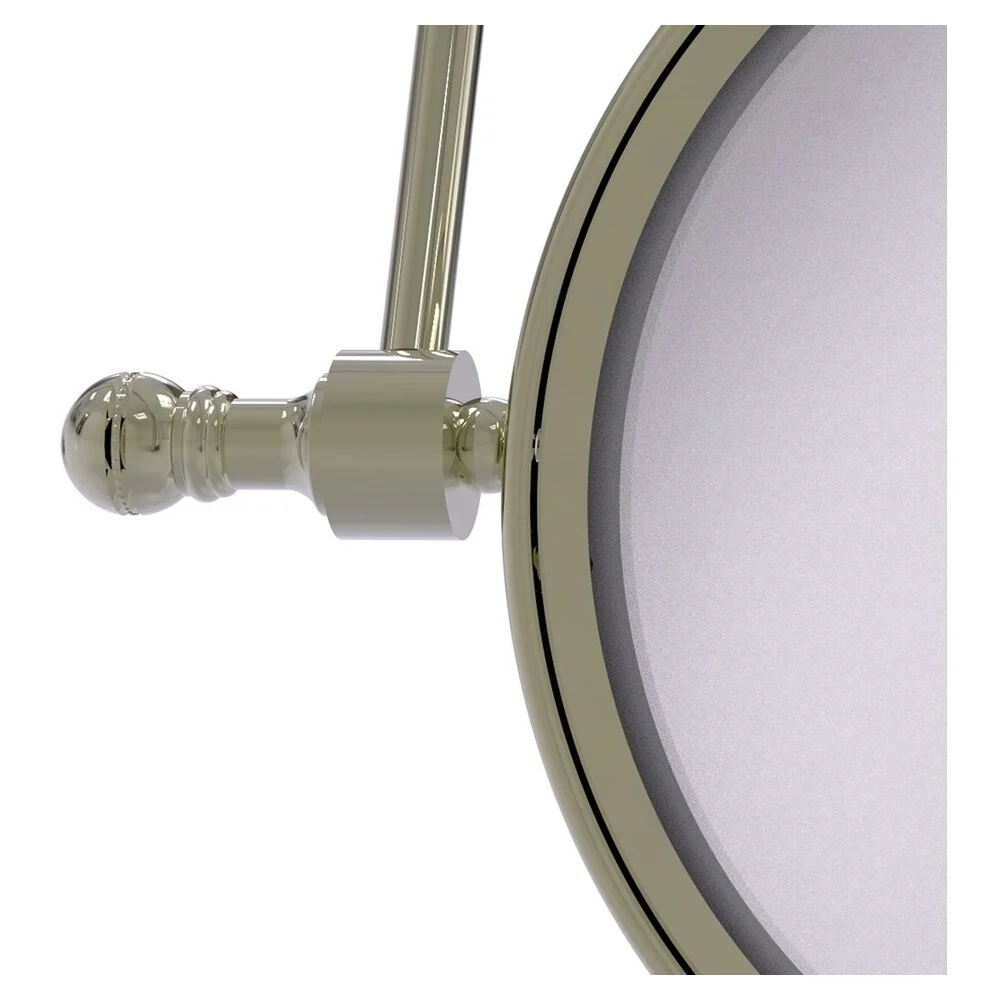 Allied Brass Retro Dot 7-in x 8-in Polished Nickel Double-Sided Magnifying Wall-Mounted Vanity Mirror - Image 3