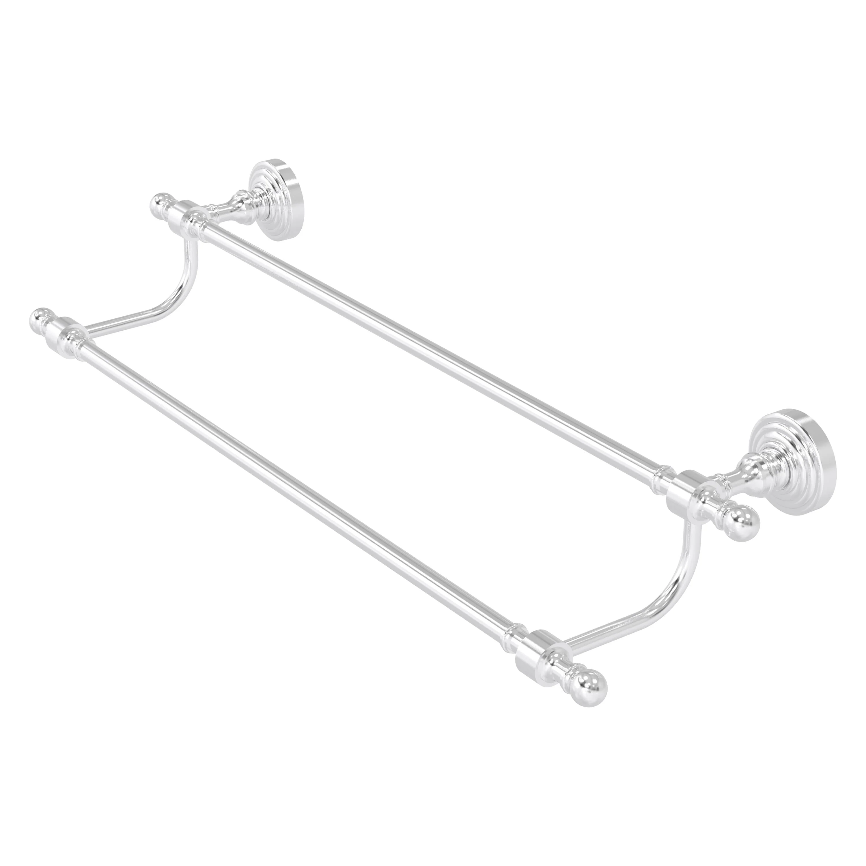 Allied Brass Retro Wave 36-in Double Matte White Wall Mount Double Towel Bar