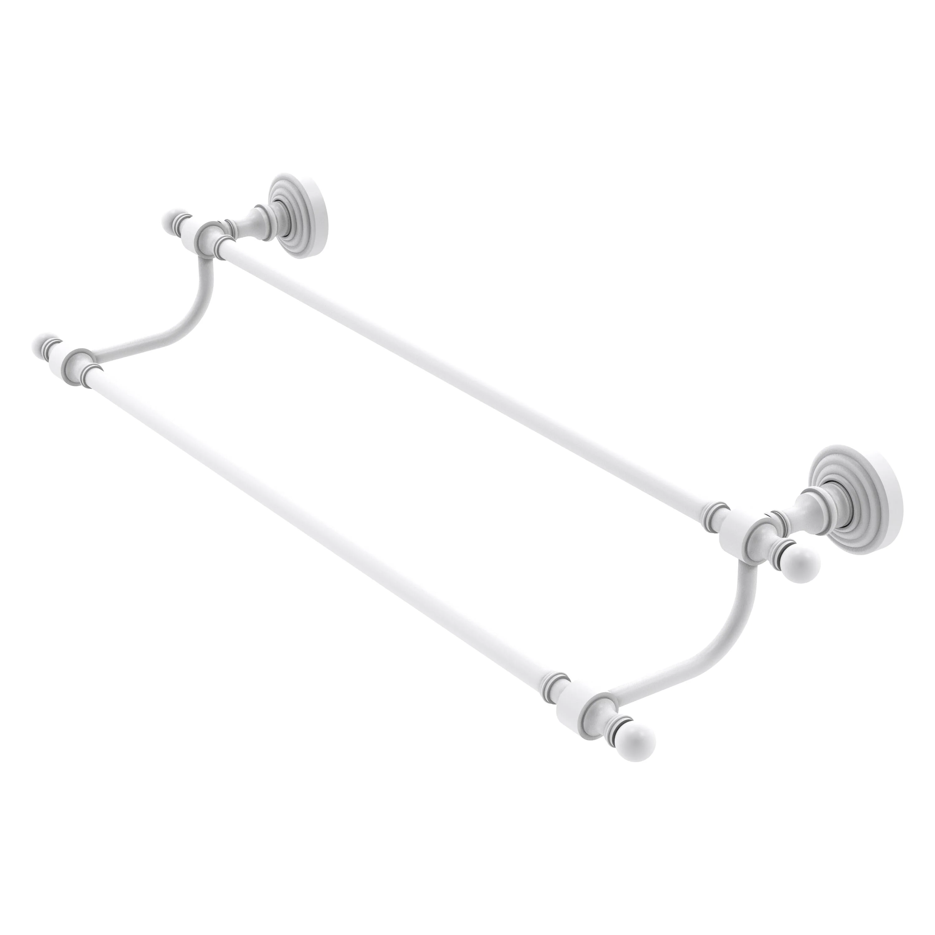 Allied Brass Retro Wave 36-in Double Matte White Wall Mount Double Towel Bar - Image 2