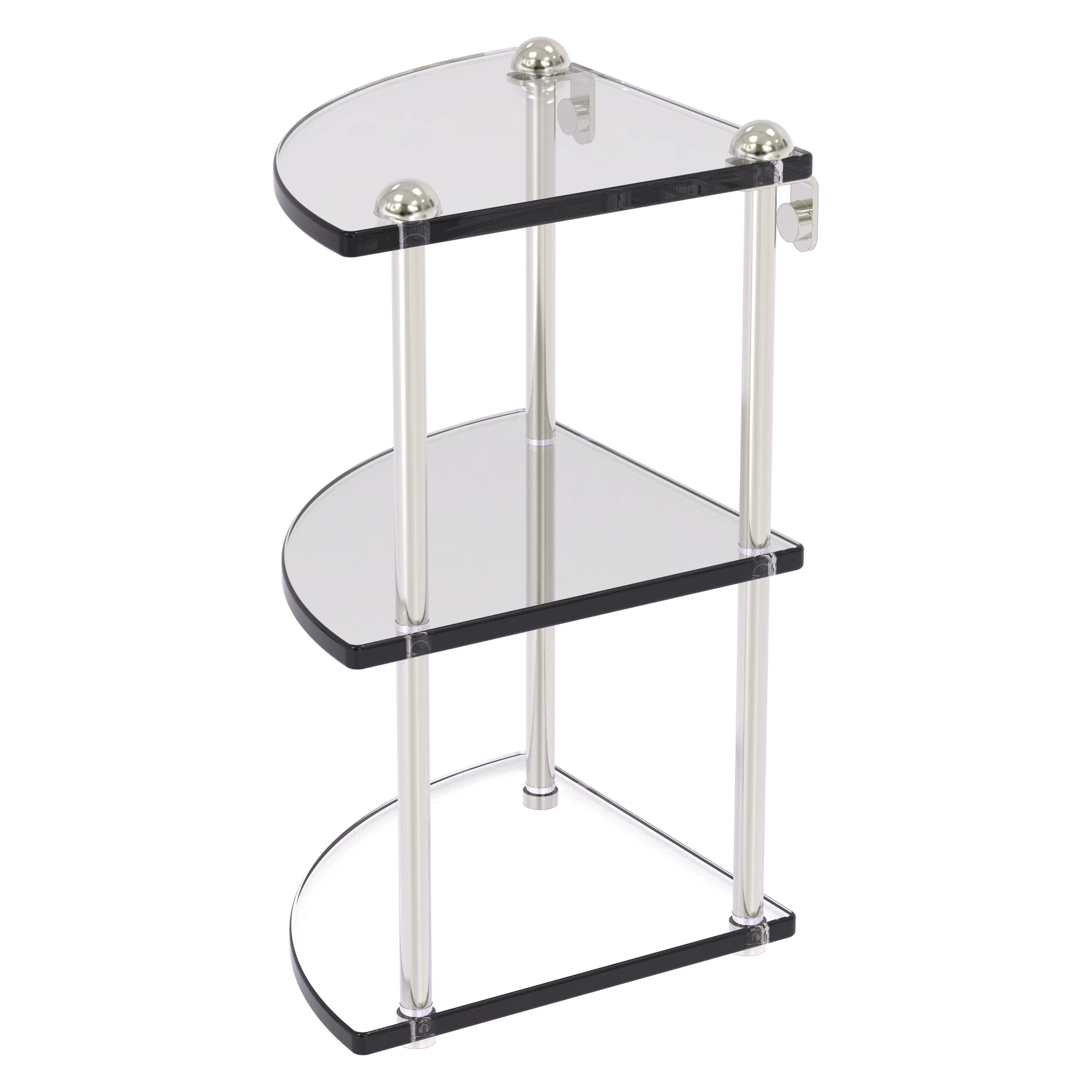 Allied Brass Satin Chrome 3-Tier Brass Wall Mount Bathroom Shelf