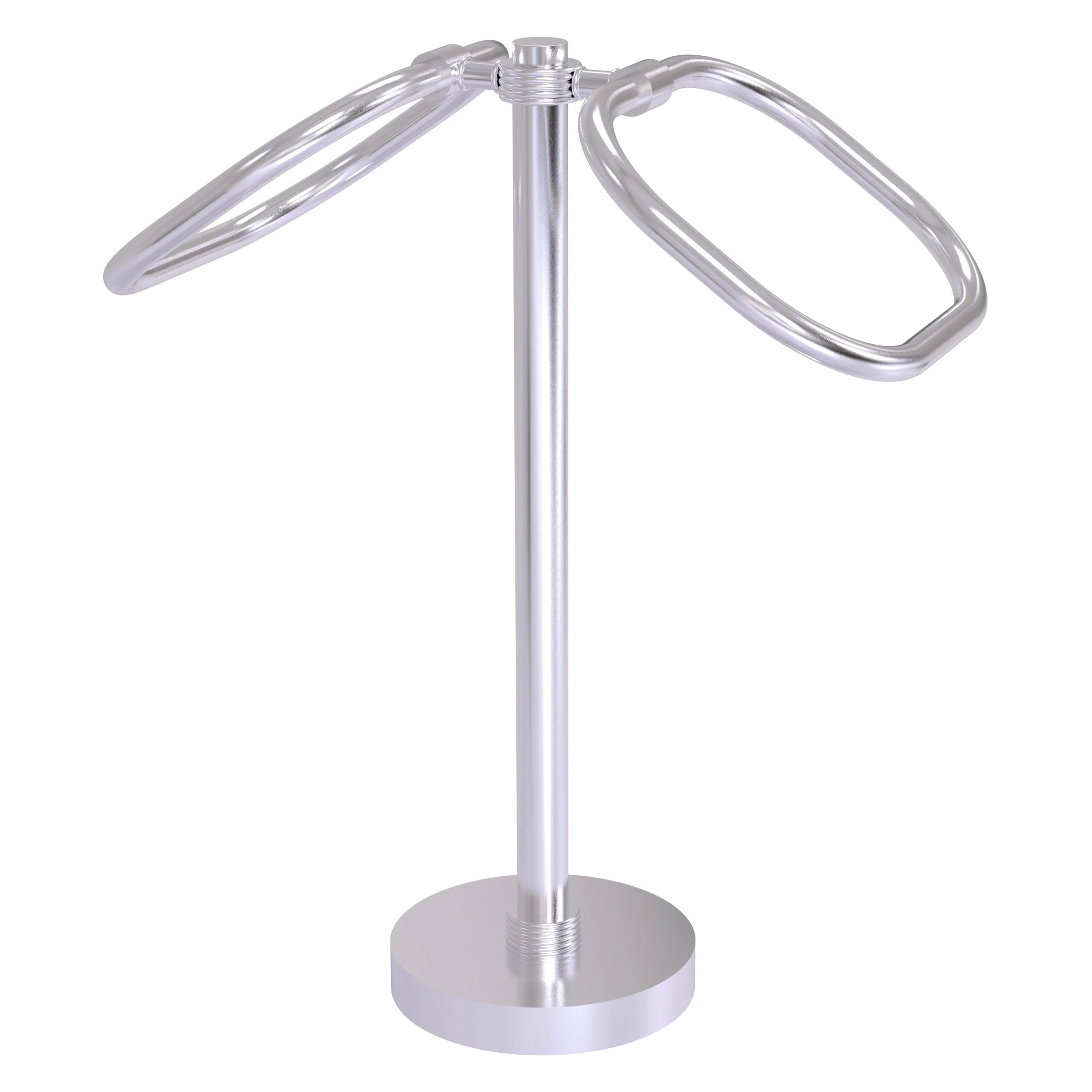 Allied Brass Satin Chrome Freestanding Countertop Double Towel Ring
