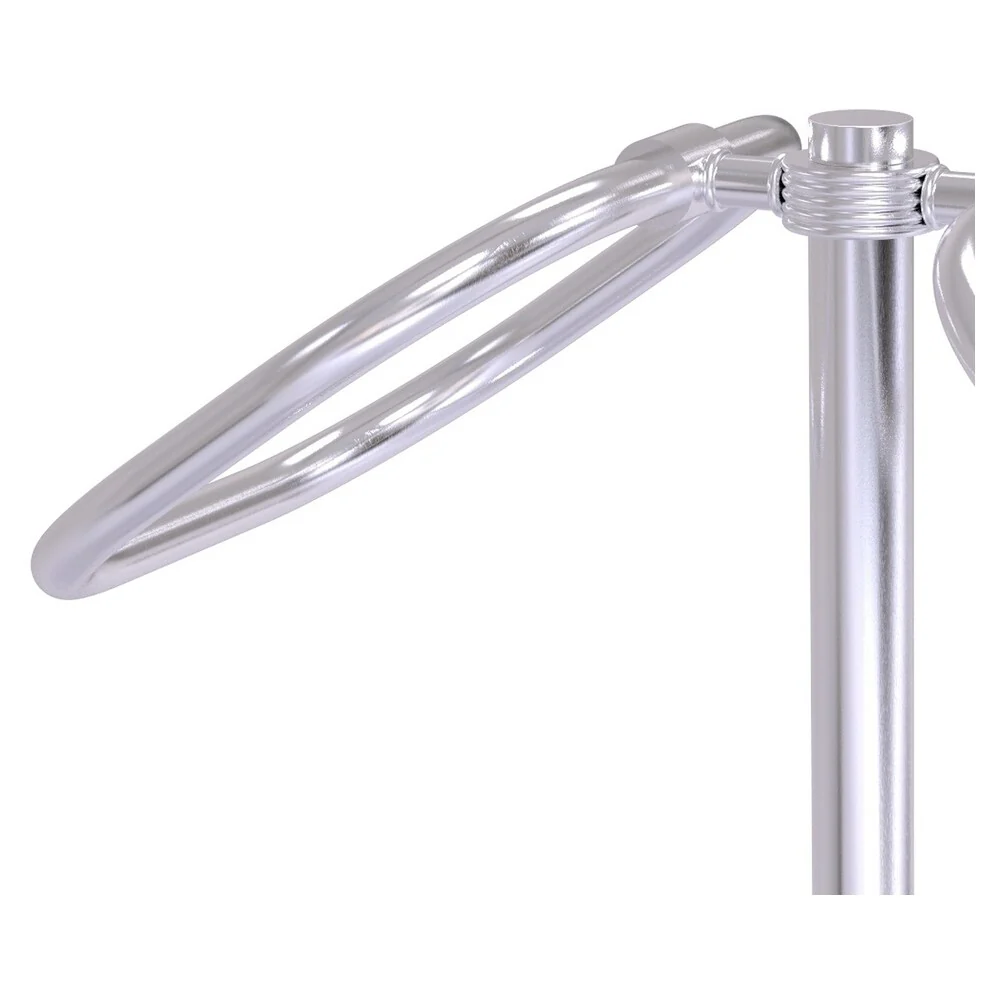 Allied Brass Satin Chrome Freestanding Countertop Double Towel Ring - Image 2