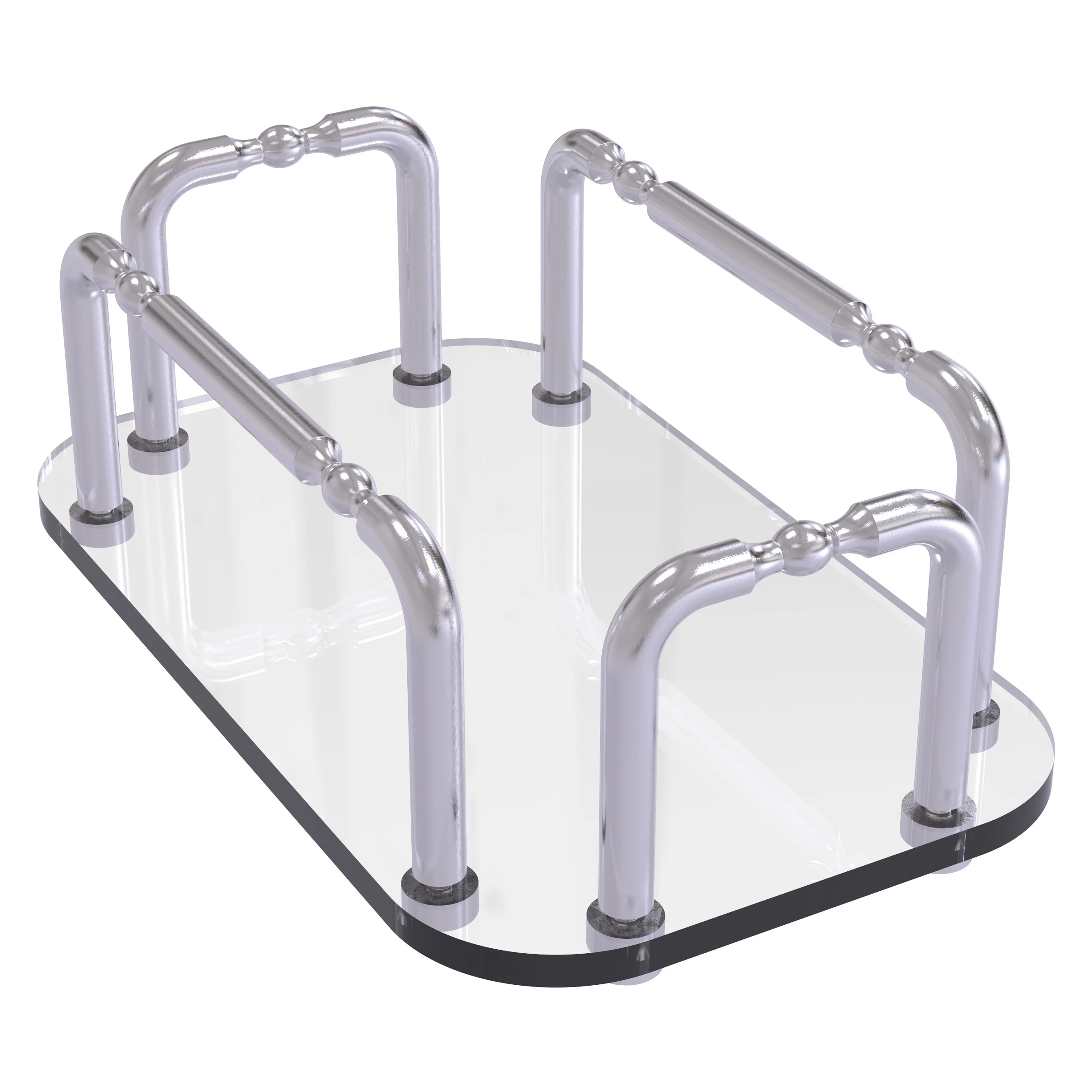 Allied Brass Satin Chrome Freestanding Towel Rack