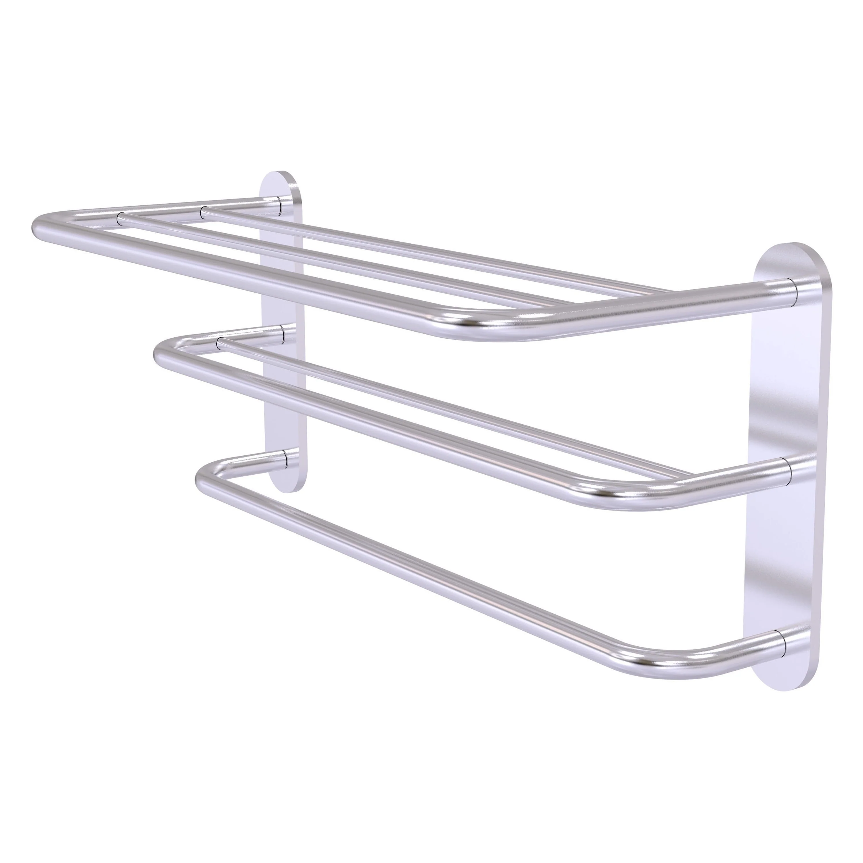Allied Brass Satin Chrome Wall Mount Towel Rack, 23 x 9 x 10 in, 3-Bar