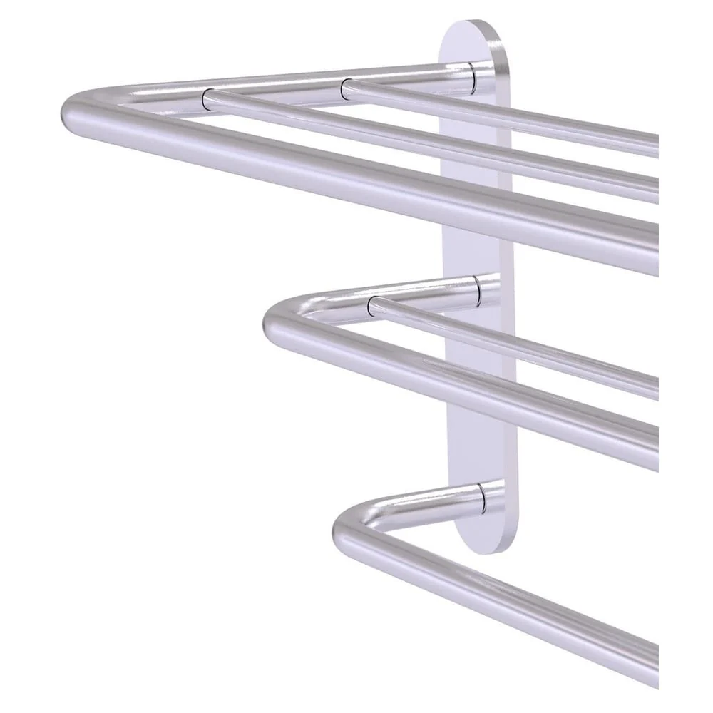 Allied Brass Satin Chrome Wall Mount Towel Rack, 23 x 9 x 10 in, 3-Bar - Image 2