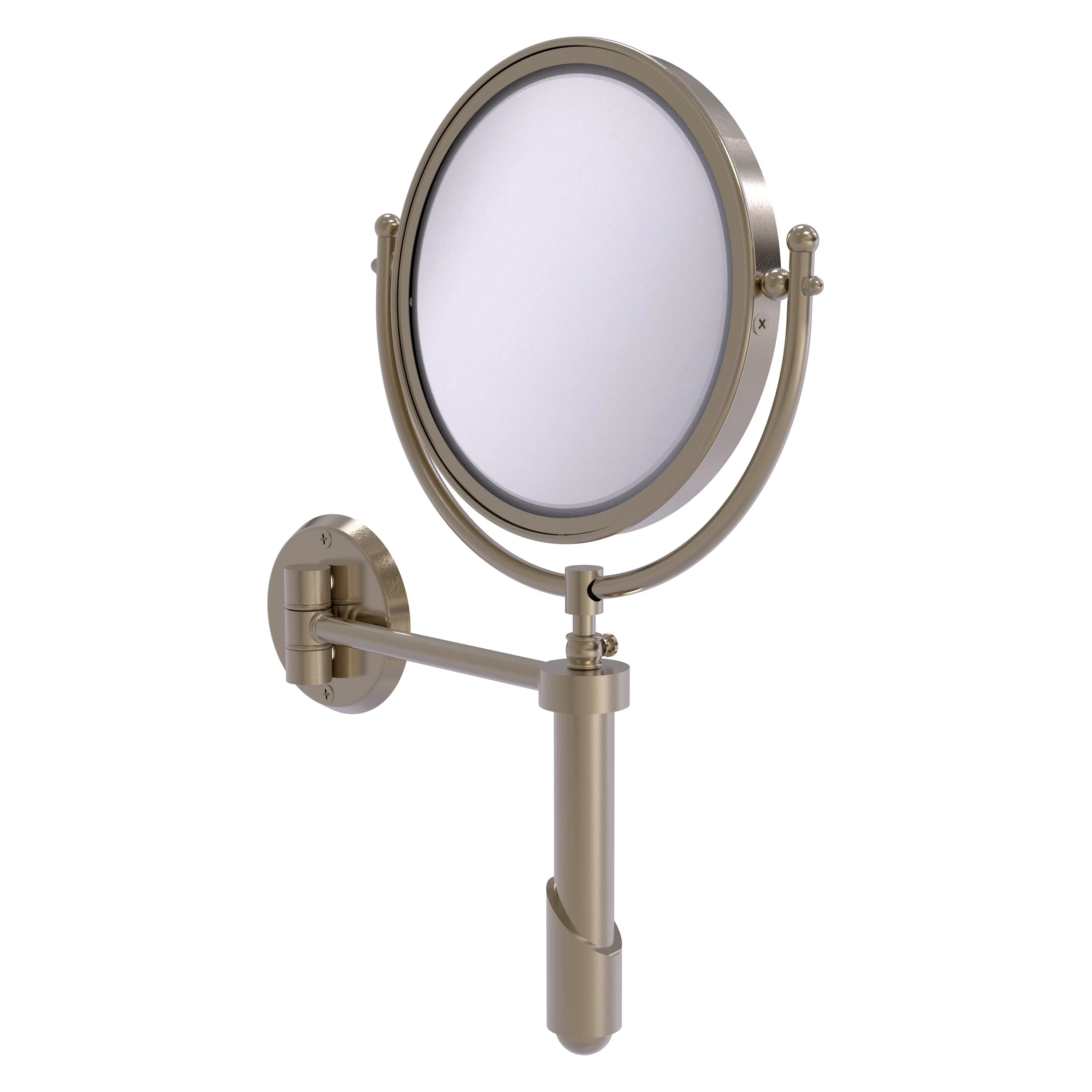 Allied Brass Soho 8-in x 15-in Antique Pewter Double-Sided Magnifying Wall-Mounted Vanity Mirror