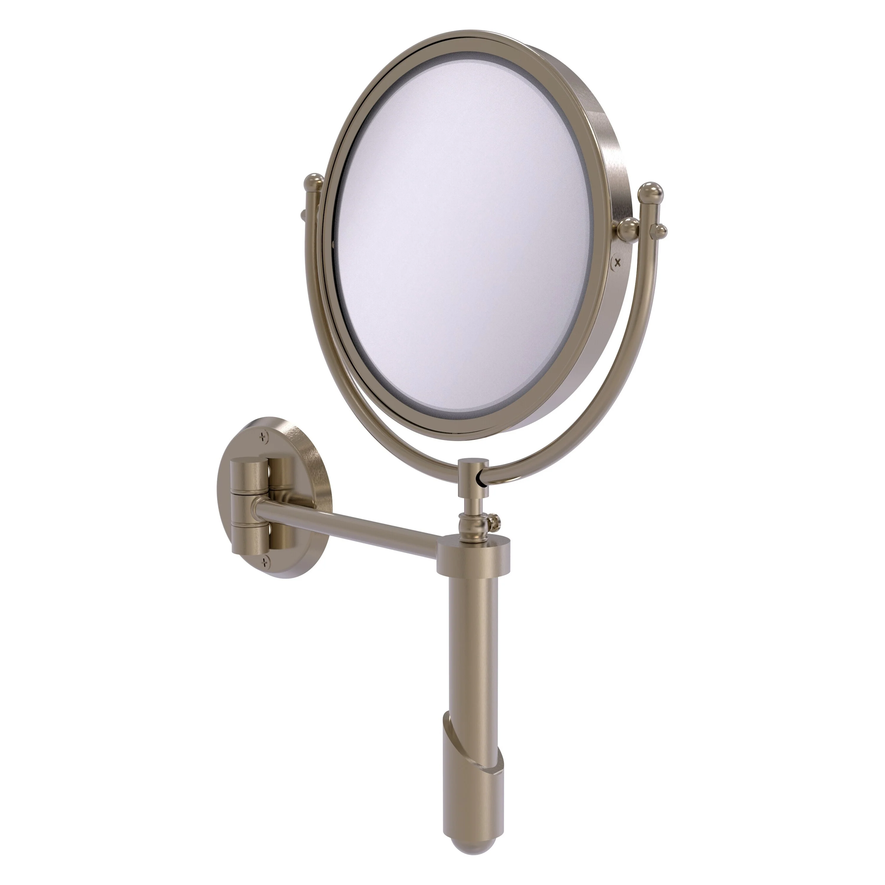 Allied Brass Soho 8-in x 15-in Antique Pewter Double-Sided Magnifying Wall-Mounted Vanity Mirror