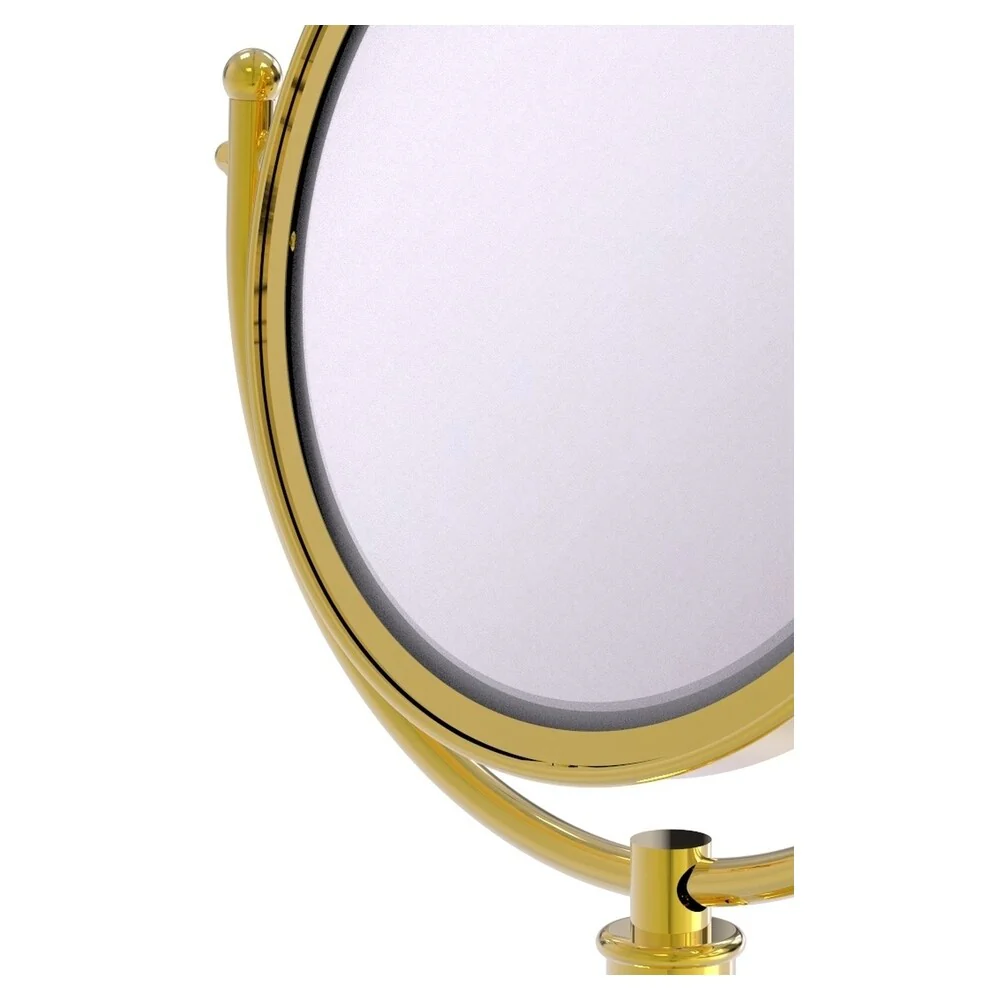 Allied Brass Soho 8-in x 15-in Polished Brass Double-Sided 5x Magnifying Countertop Vanity Mirror - Image 3