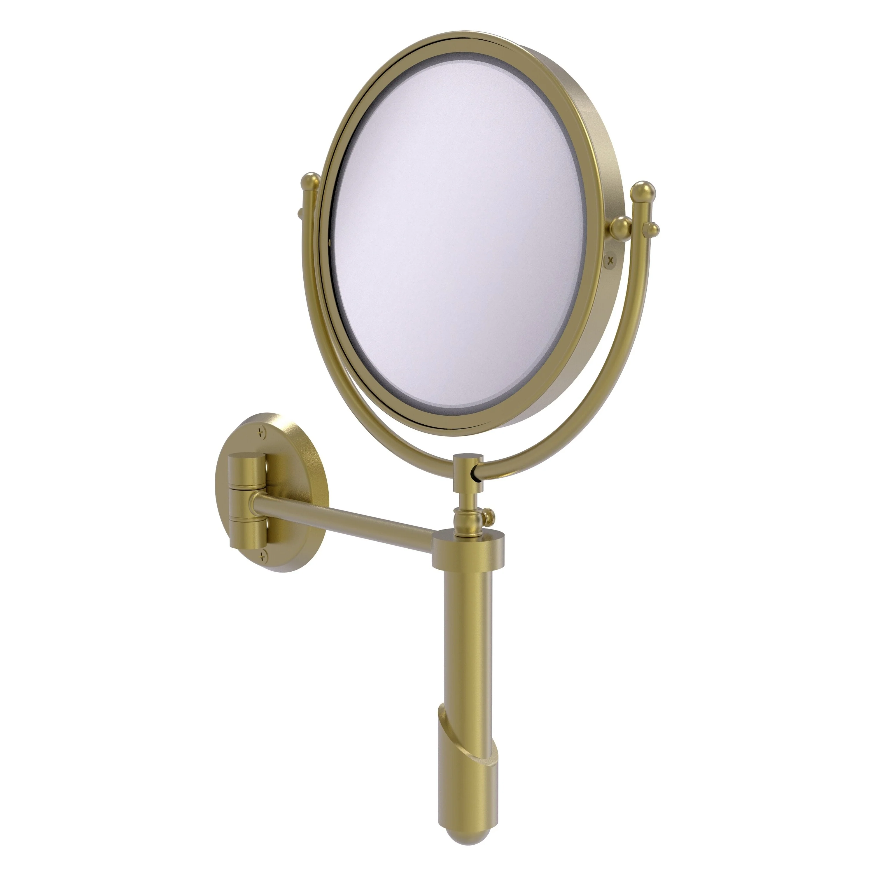 Allied Brass Soho 8-in x 15-in Satin Brass Double-Sided Magnifying Wall-Mounted Vanity Mirror