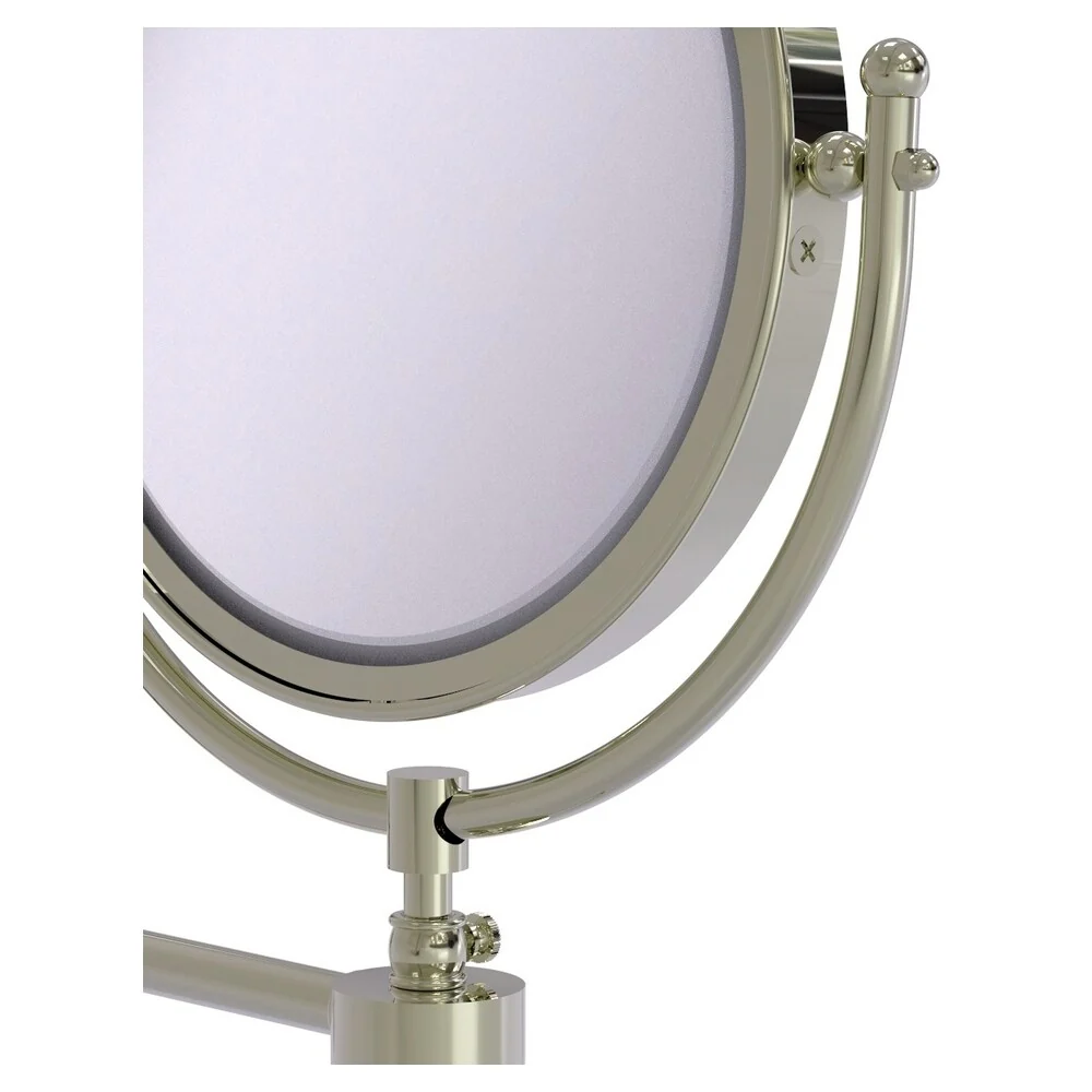 Allied Brass Soho 8-in x 15-in Satin Nickel Double-Sided Magnifying Wall-Mounted Vanity Mirror - Image 3