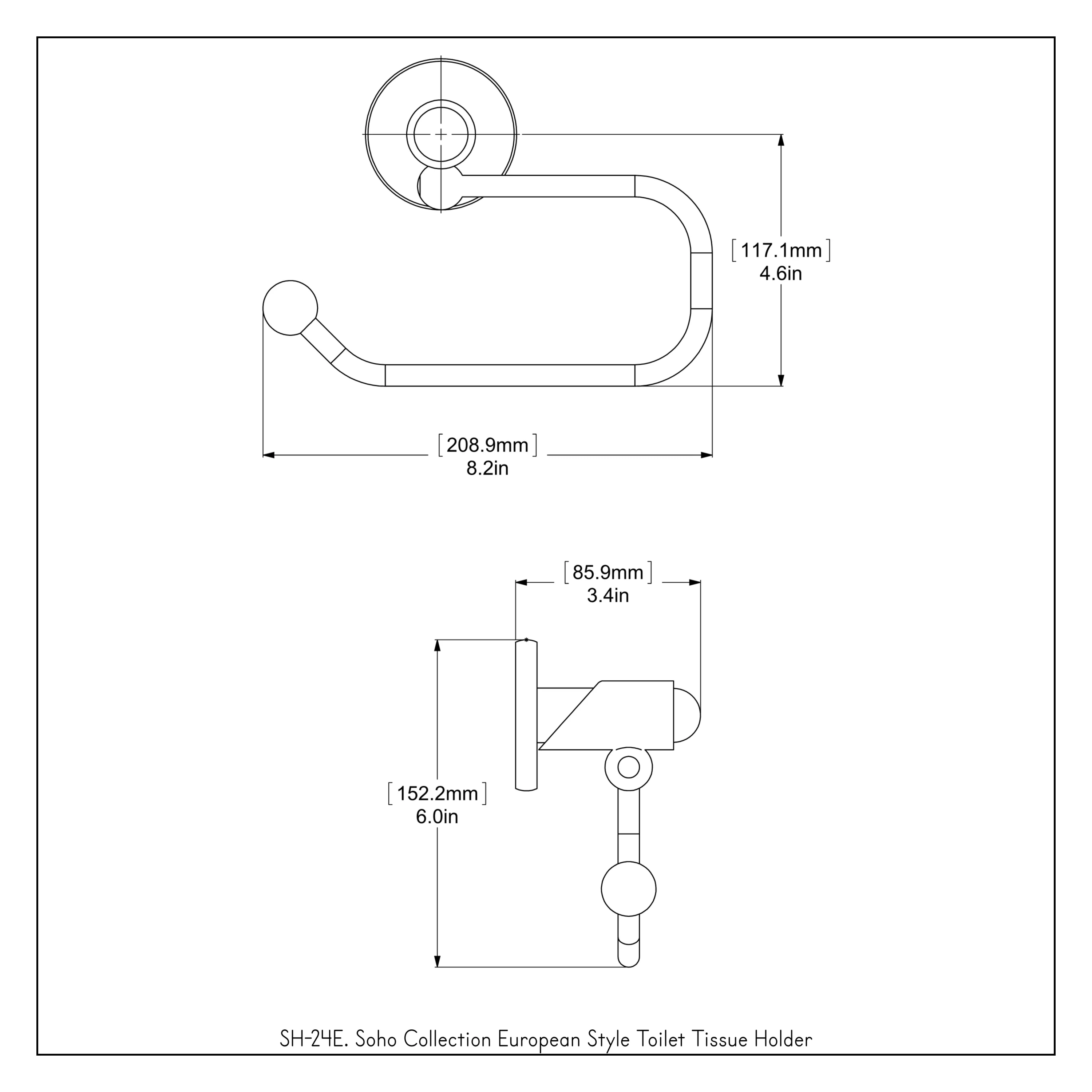Allied Brass Soho Oil-Rubbed Bronze Wall Mount Single Post Toilet Paper Holder - Image 3