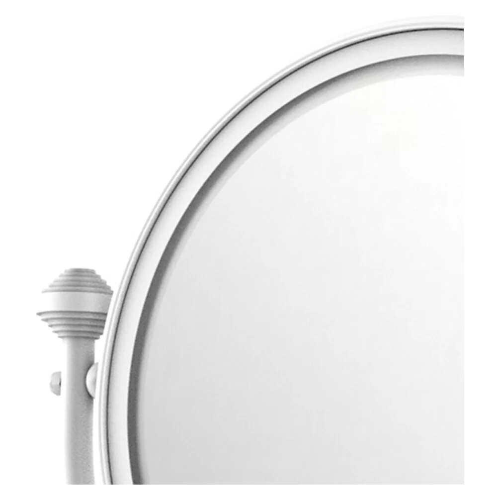 Allied Brass Southbeach 8-in x 16-in Matte White Double-Sided 5x Magnifying Wall-Mounted Vanity Mirror - Image 3