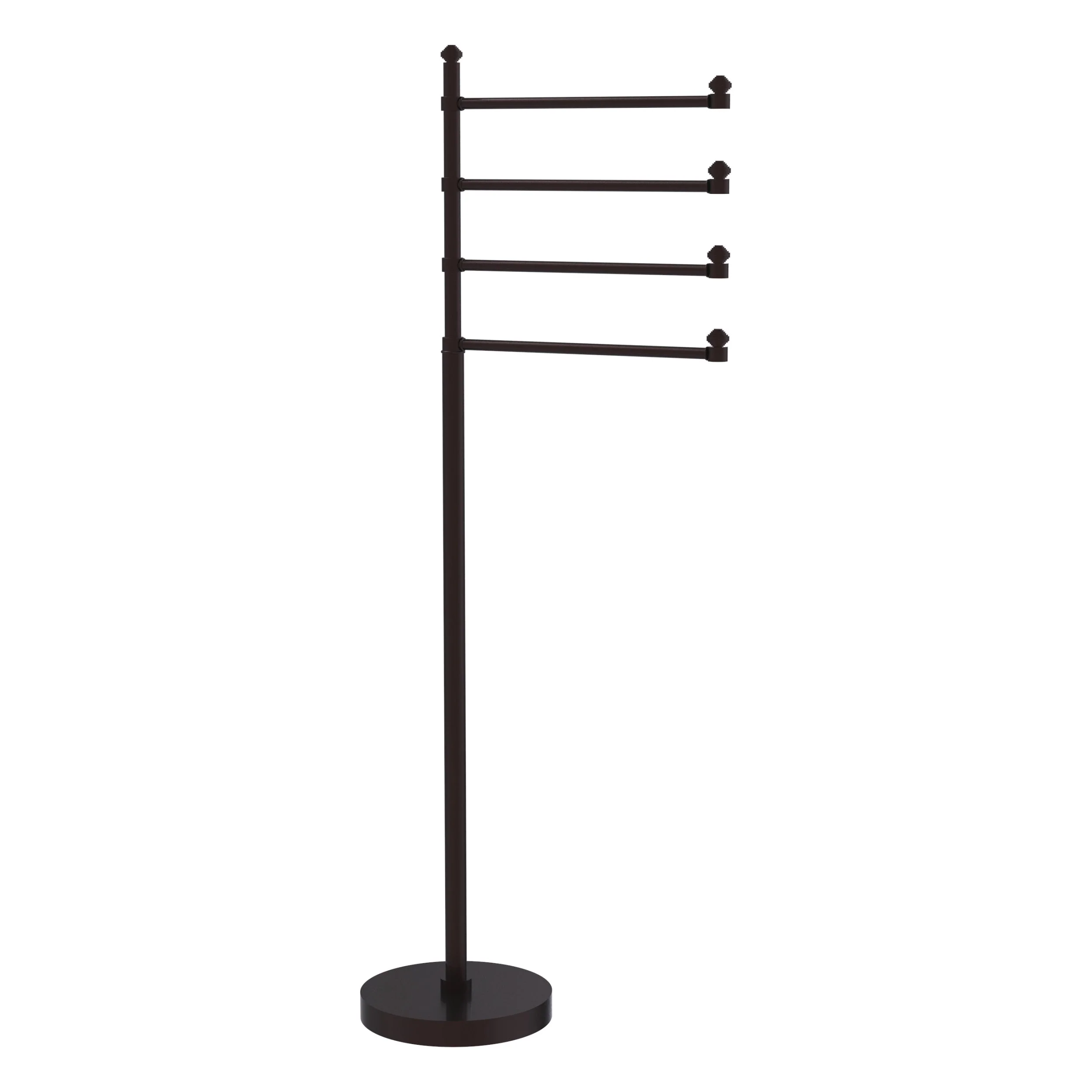 Allied Brass Southbeach Freestanding 4-Pivot Swing Arm Towel Stand, Satin Brass, 49 in H - Image 2