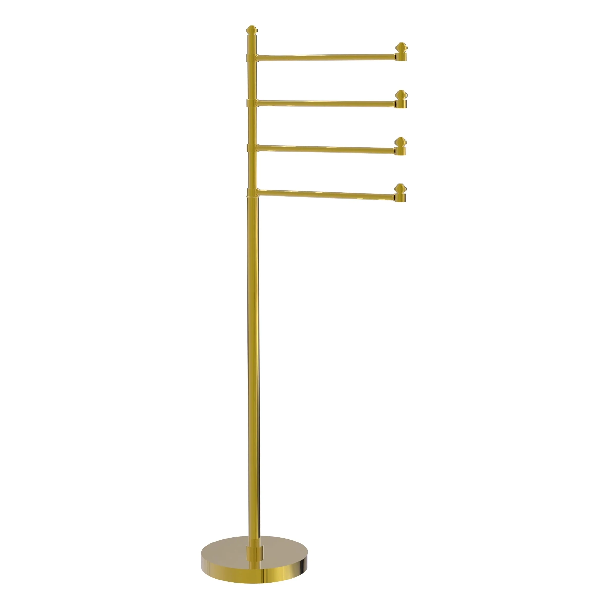 Allied Brass Southbeach Freestanding 4-Pivot Swing Arm Towel Stand, Satin Brass, 49 in H - Image 6