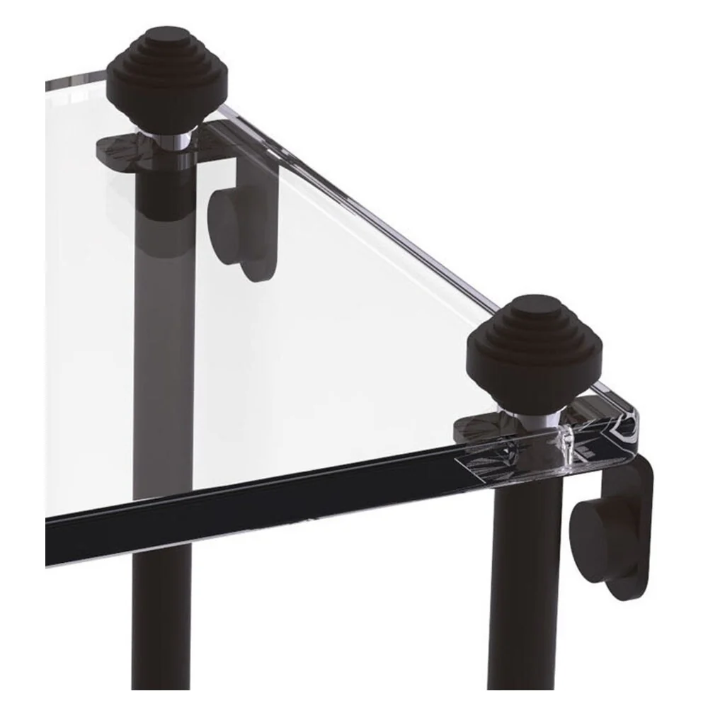 Allied Brass Southbeach Oil-Rubbed Bronze 3-Tier Brass Wall Mount Corner Bathroom Shelf, 8 in x 15 in x 8 in - Image 2