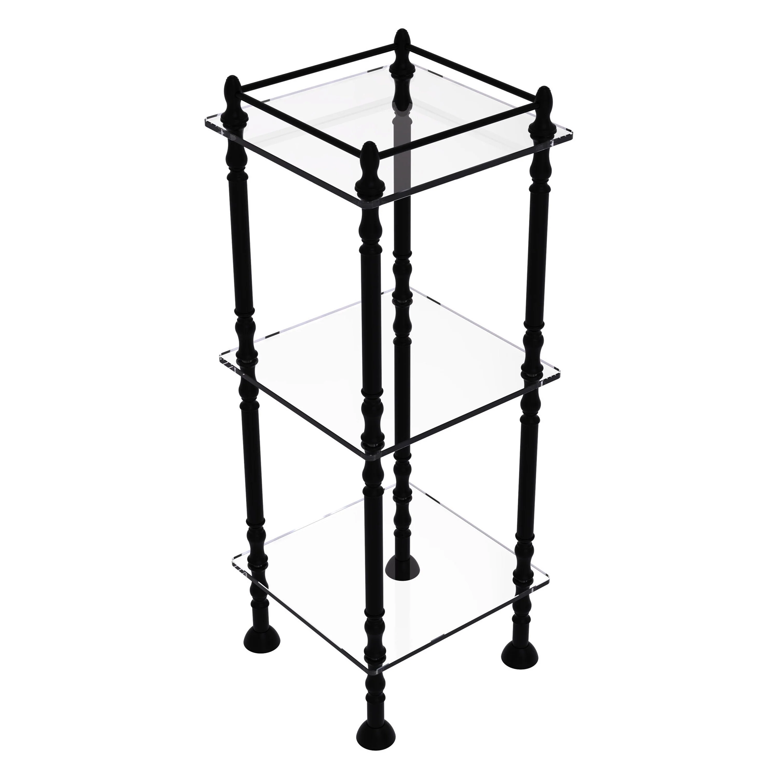 Allied Brass Three Tier Etagere with 14-in x 14-in Shelves in Matte Black